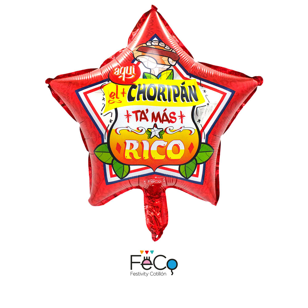 GLOBO METÁLICO 18 ESTRELLA GUACHACA CHORIPAN X50 UNI - 1
