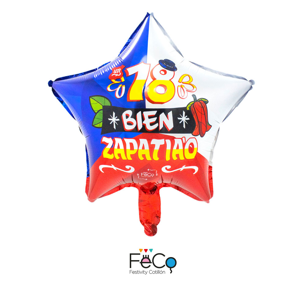 GLOBO METÁLICO 18 ESTRELLA GUACHACA ZAPATIAO X50 UNI - 1
