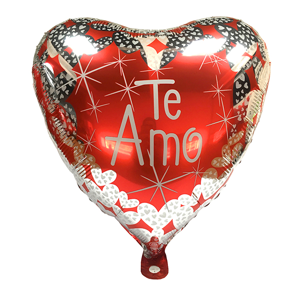 GLOBO METÁLICO 18 TE AMO CORAZÓNES X50 UNI - 1