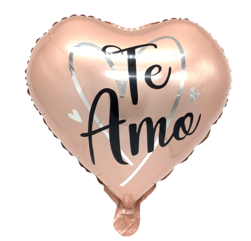GLOBO METÁLICO 18' TE AMO X 50 UNI PINK - 1