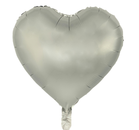 GLOBO METÁLICO CORAZÓN 18 CHROME X50 UNI PLATEADO - 1