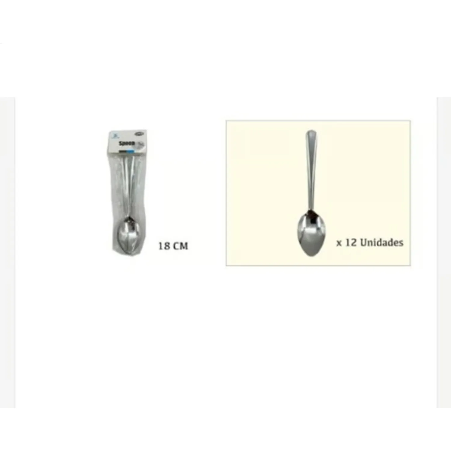 CUCHARA ACERO INOXIDABLE 12 PIEZAS 18 CM - 1