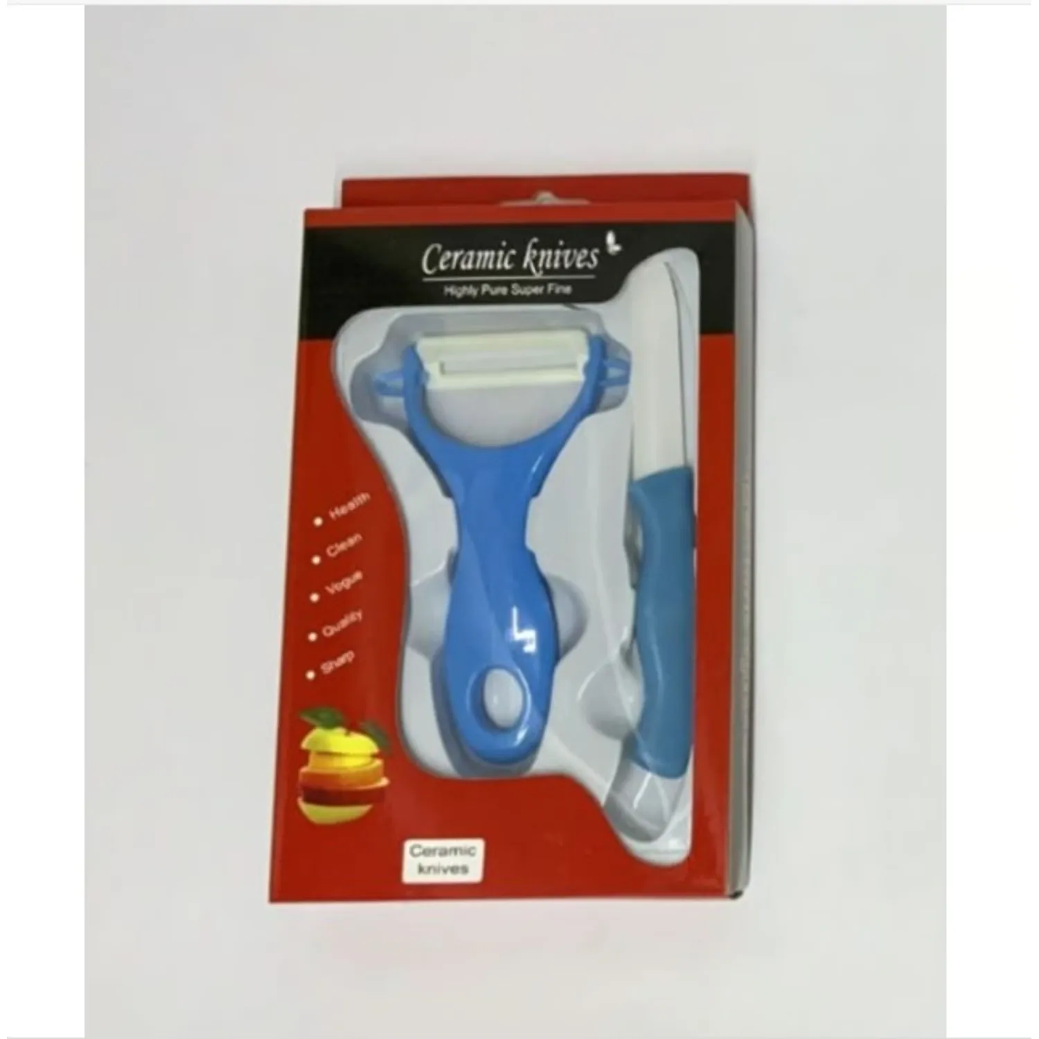 CUCHILLO + PELADOR DE VERDUDAS DE PLASTICO - 1