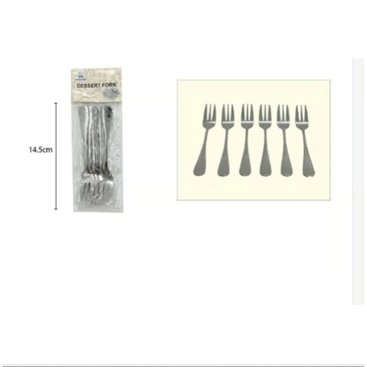 TENEDOR DE ACERO INOXIDABLE 6 PIEZAS 14CM - 1