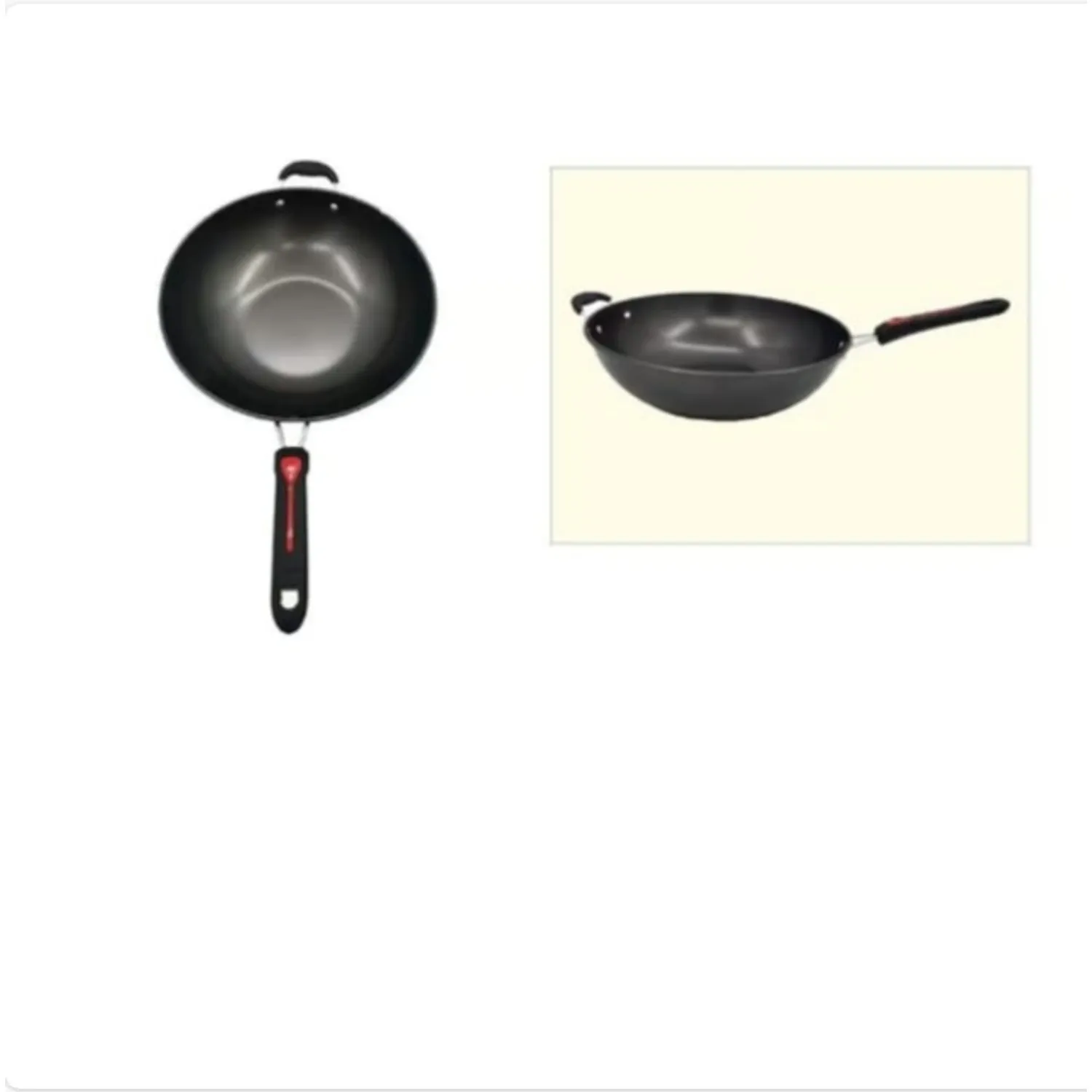 SARTEN DE COCINA DE ALUMINIO 35CM MANGO DE PLASTICO WOK - 1