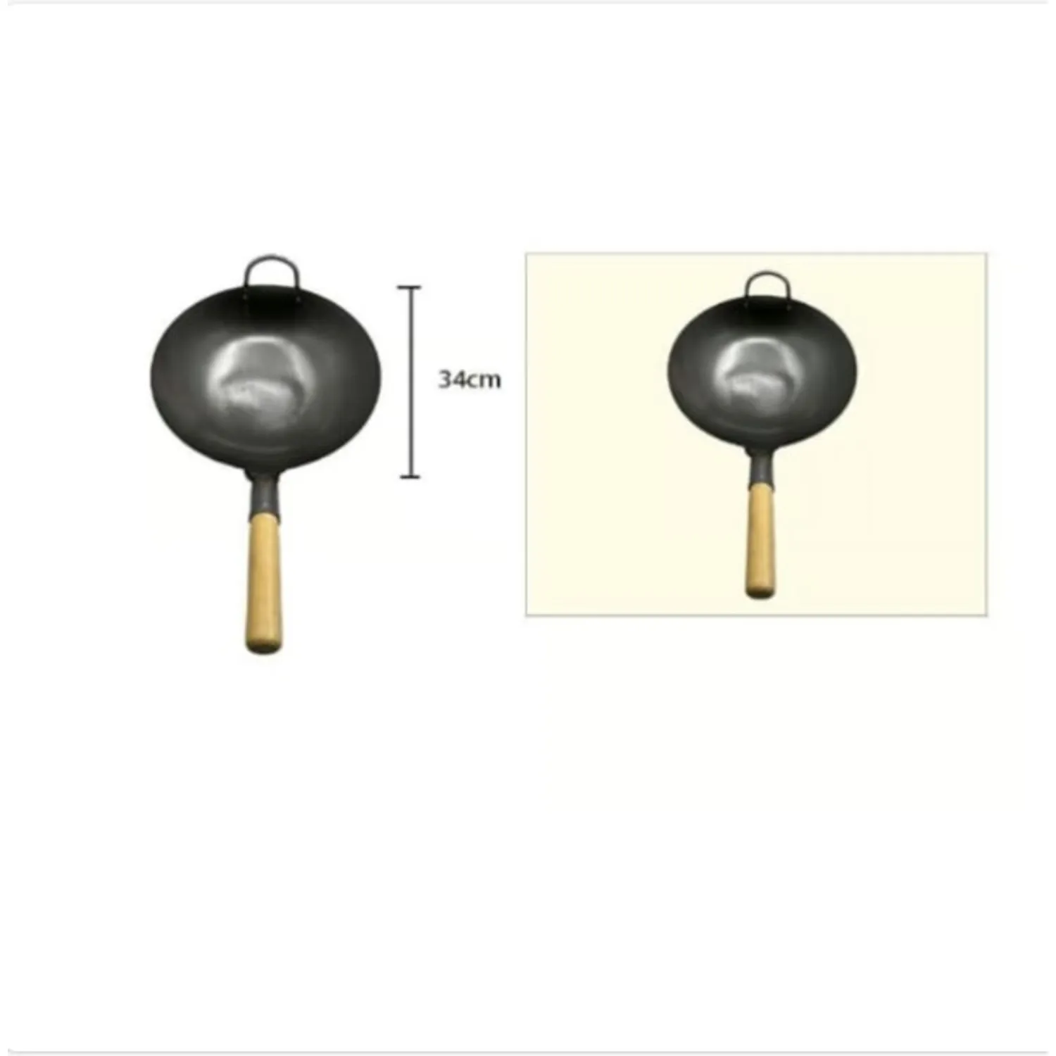 SARTEN ALUMINIO DE COCINA 34CM MANGO DE MADERA - 1