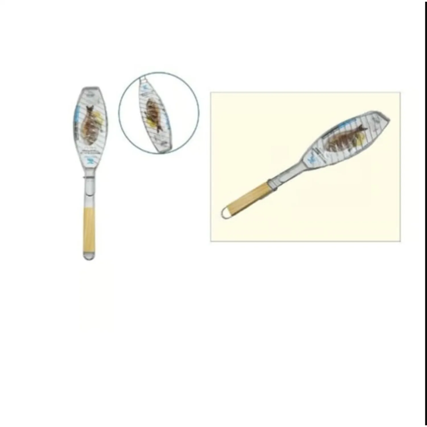 GRILL PARA PESCADO COCCIÓN COCINA ASADO PARRILLA BBQ REJILLA - 1