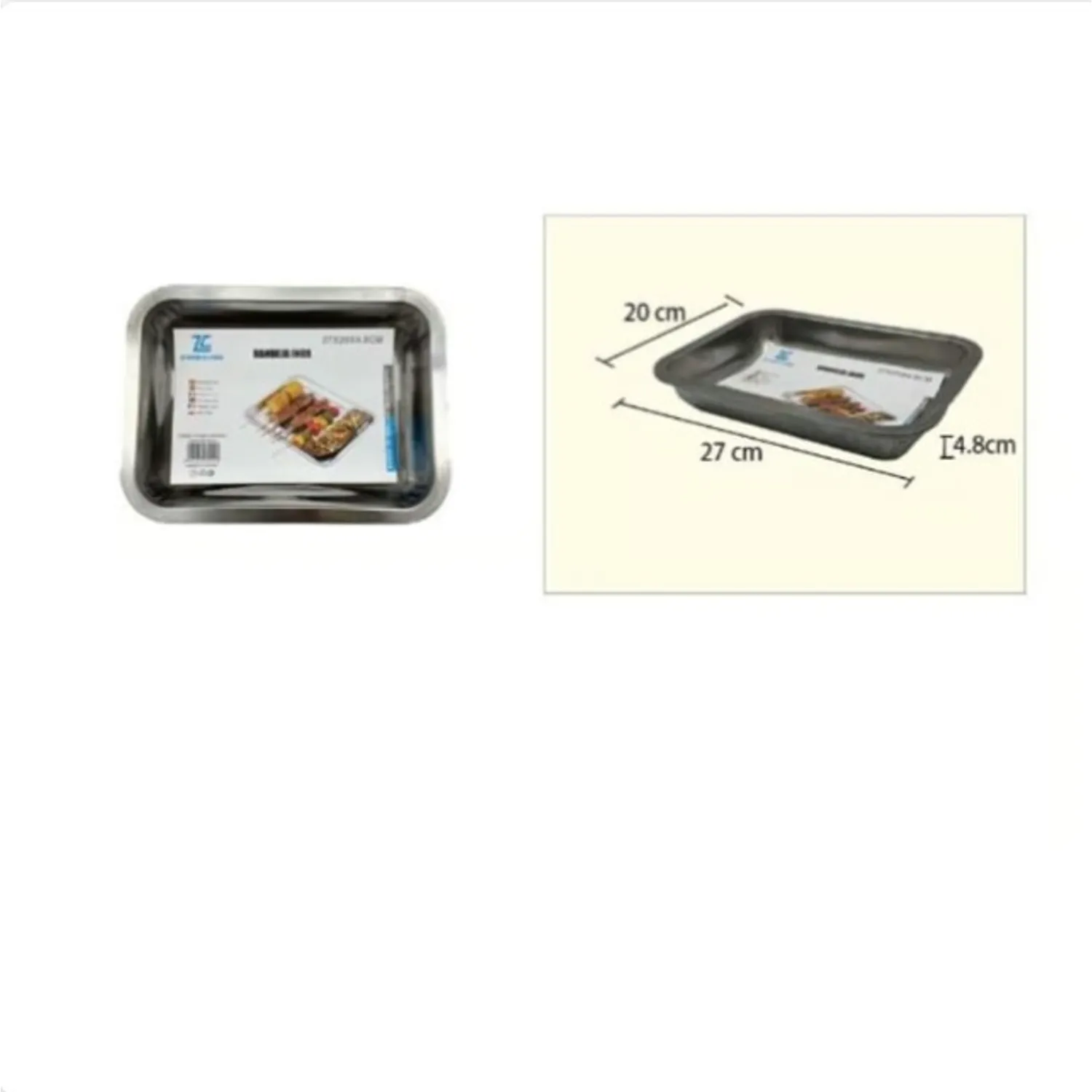 BANDEJA HORNO ACERO INOXIDABLE 27X20X48CM - 1