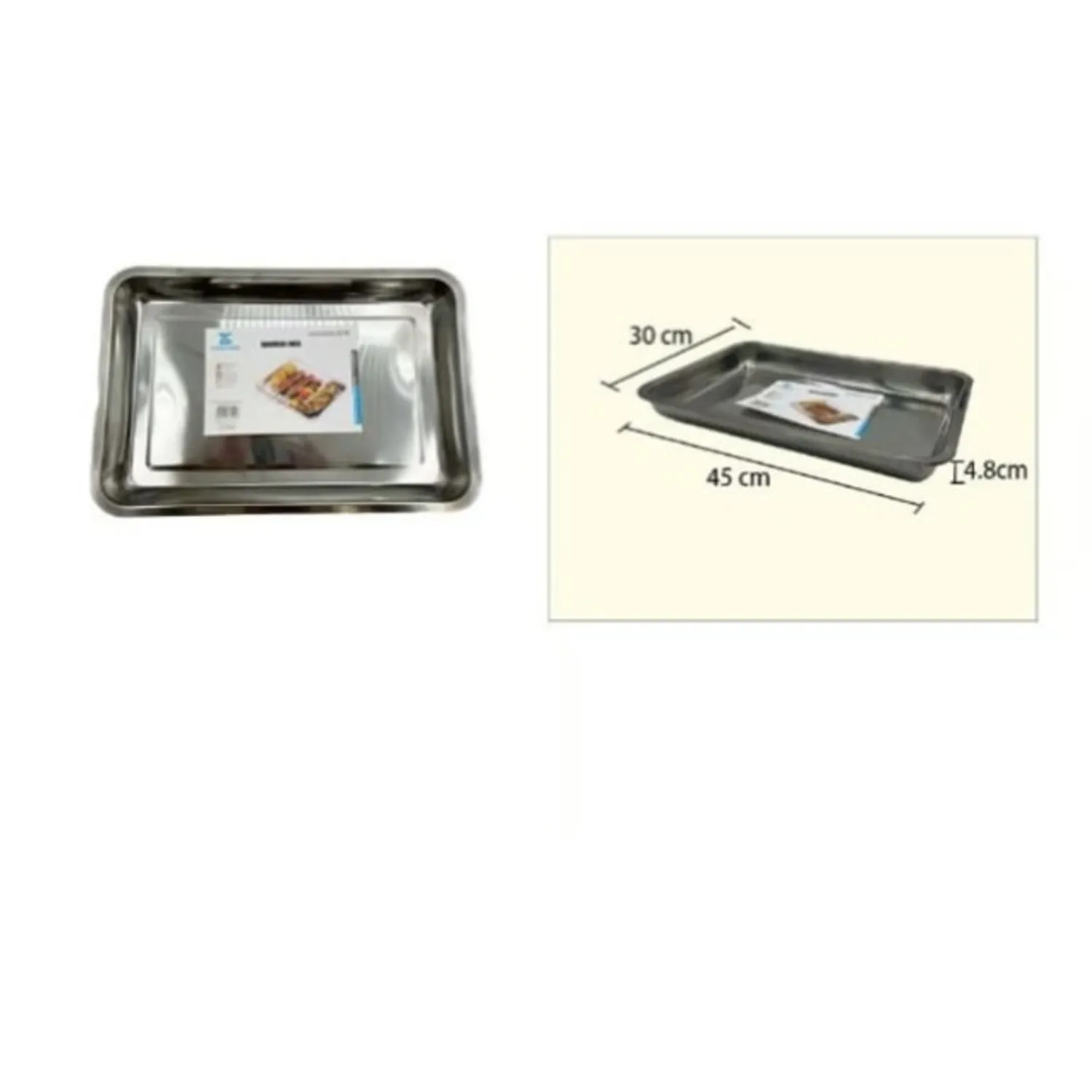 BANDEJA HORNO ACERO INOXIDABLE 45X30X48CM - 1