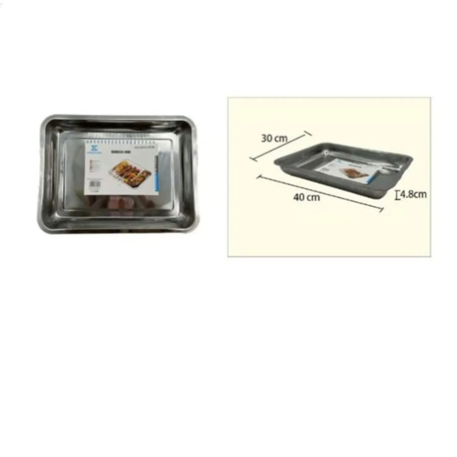 BANDEJA HORNO ACERO INOXIDABLE 40X30X48CM - 1