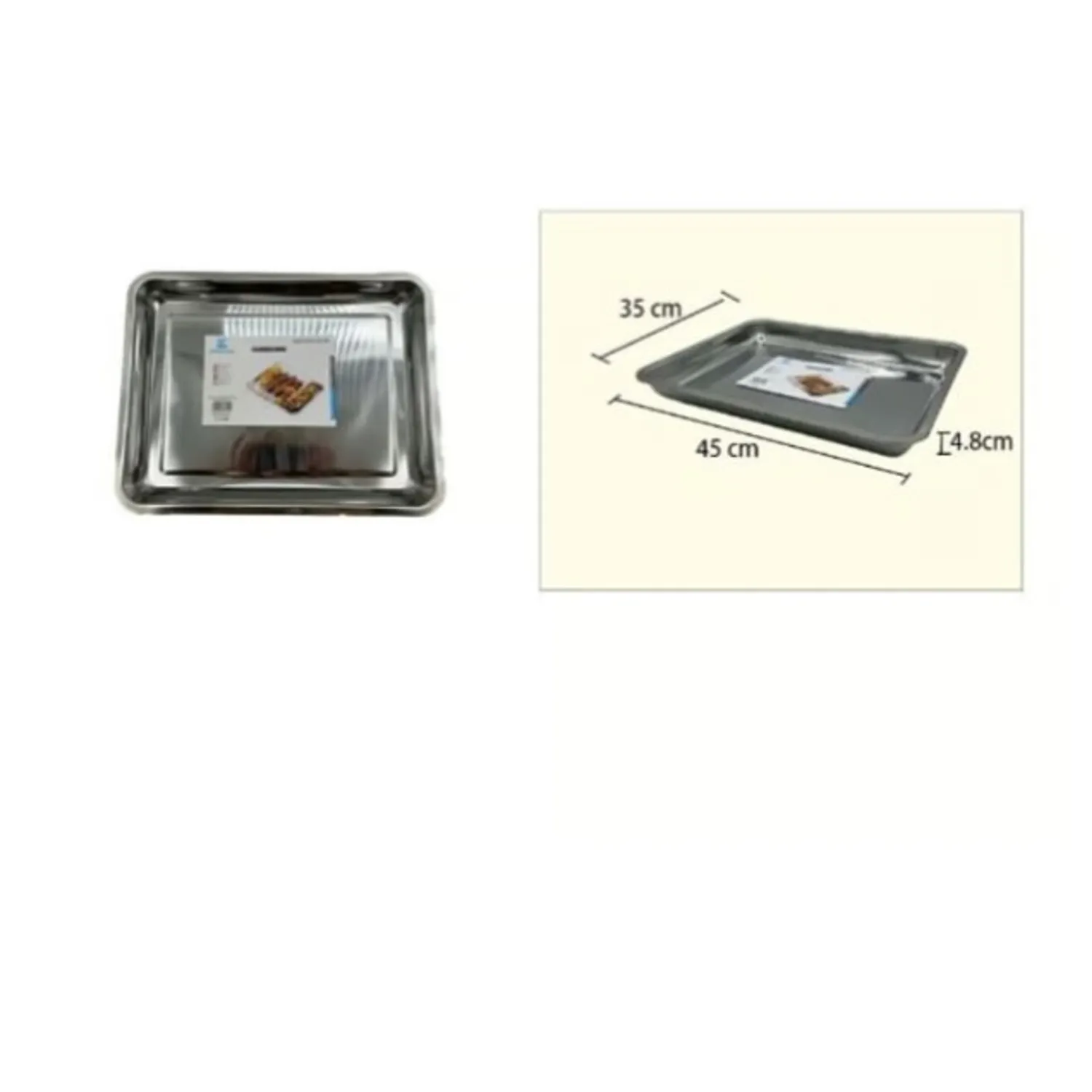 BANDEJA HORNO ACERO INOXIDABLE 45X35X48CM - 1