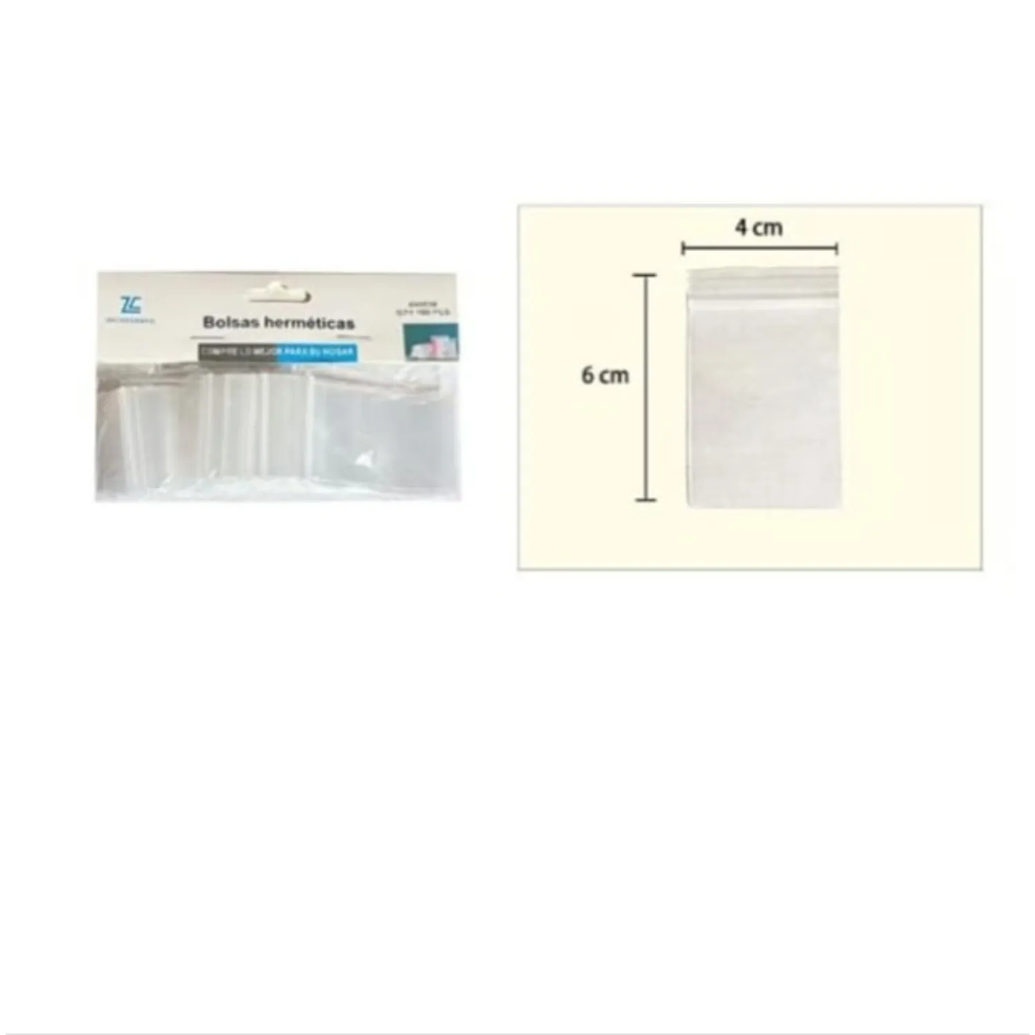 BOLSA HERMETICA 4X6CM COCINA TRANSPARENTE 100 PCS - 1