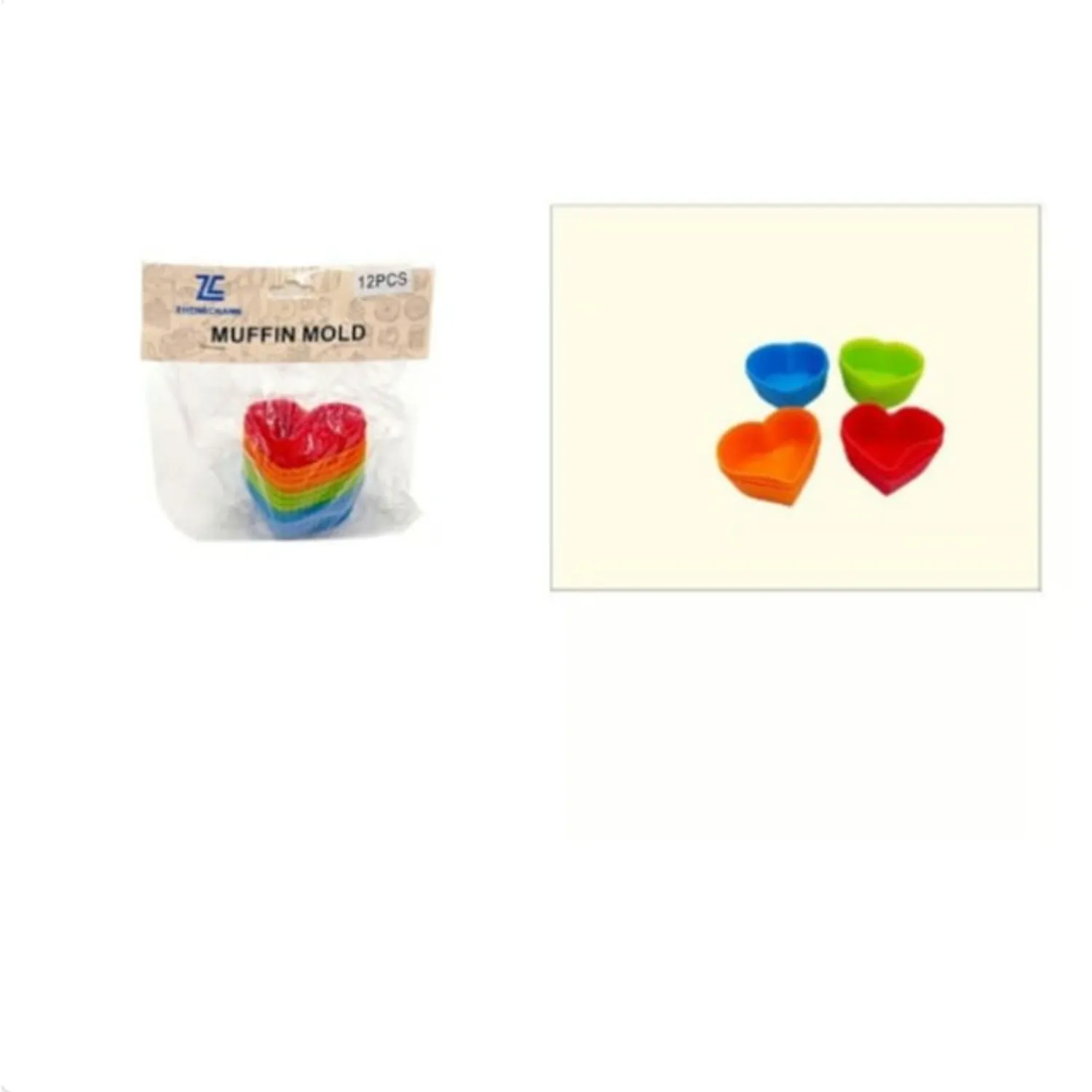 MOLDE DE SILICONA CORAZON 4,5CM 12 UNID - 1