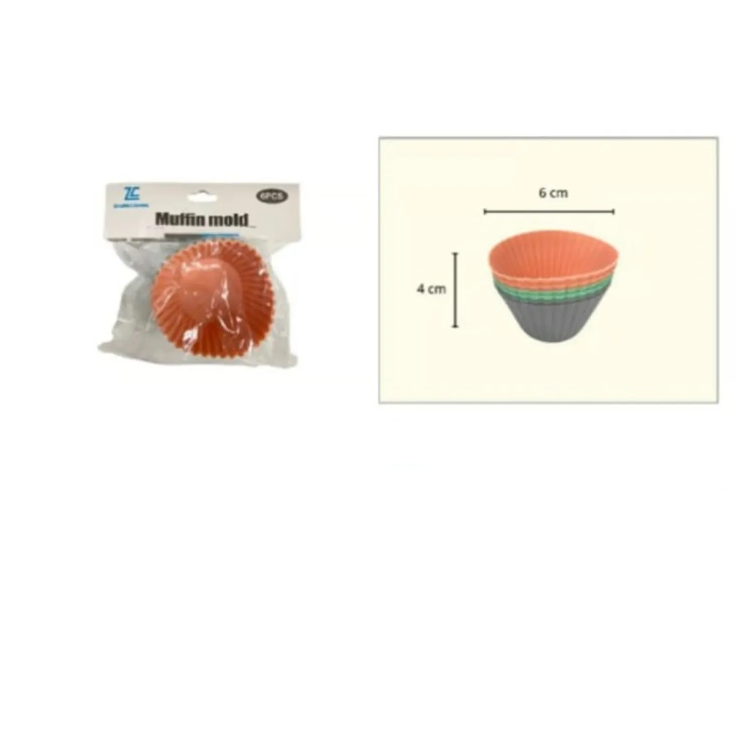 MOLDE DE SILICONA MUFFINS 4X6 CM 6 UNID - 1