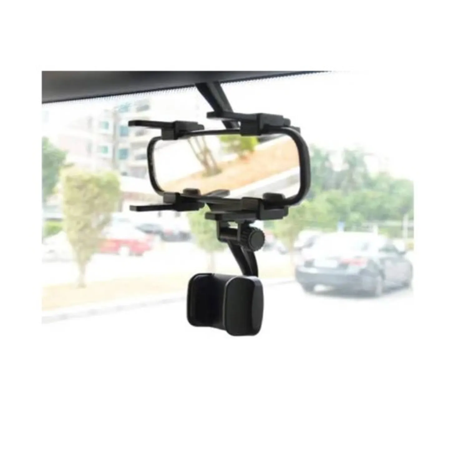 PORTA CELULAR AUTO PARA ESPEJO RETROVISOR UNIVERSAL - 1