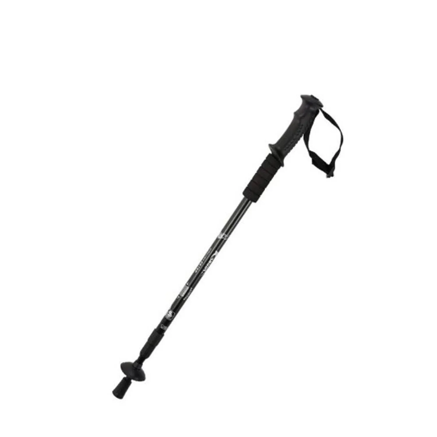 BASTON TREKKING SENDERISMO 3 TRAMOS MANGO RECTO ANTISHOCK EN COLOR NEGRO - 1