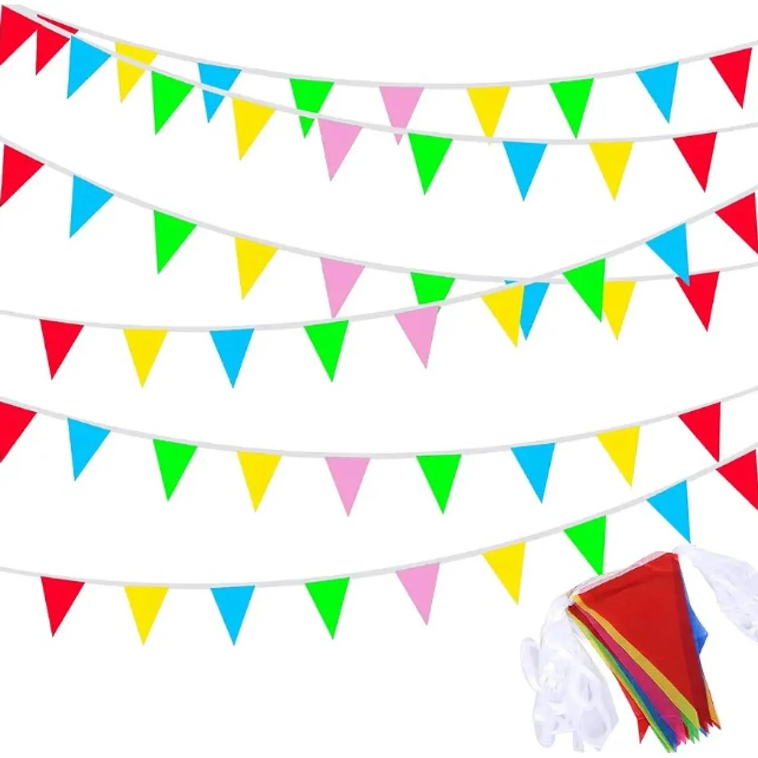 BANDERINES X150 GUIRNALDAS DECORATIVA DE COLORES - 1