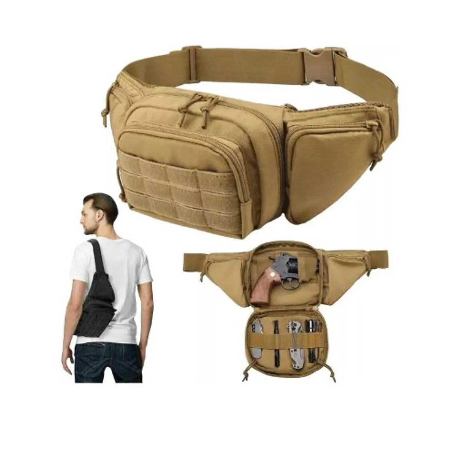 RIÑONERA TACTICA PORTA ARMA BANANO PORTA PISTOLA OCULTA - 1