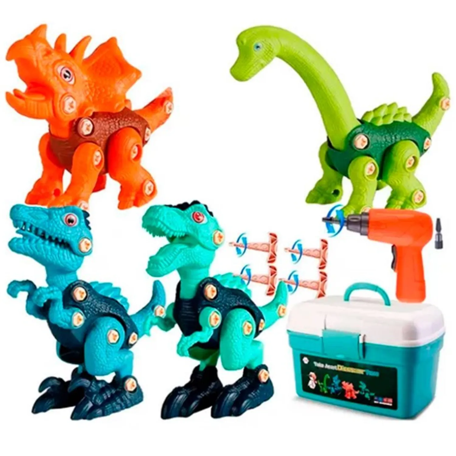 JUGUETE DIDÁCTICO DINOSAURIOS ARMABLES JUGUETE NIÑOS MALETA - 1