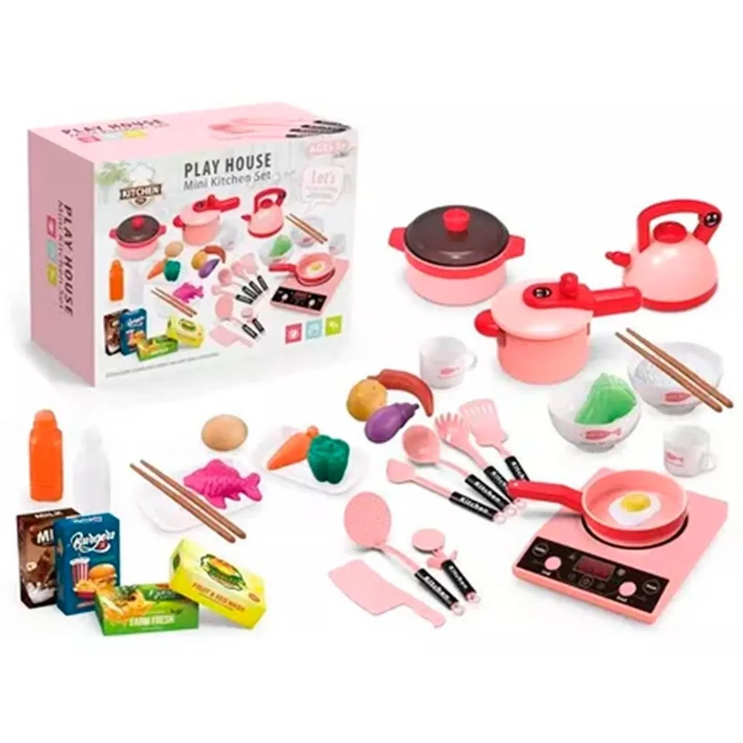 SET JUEGO DE COCINA ELEMENTOS DE COCINA JUGUETE PARA NIÑAS - 1