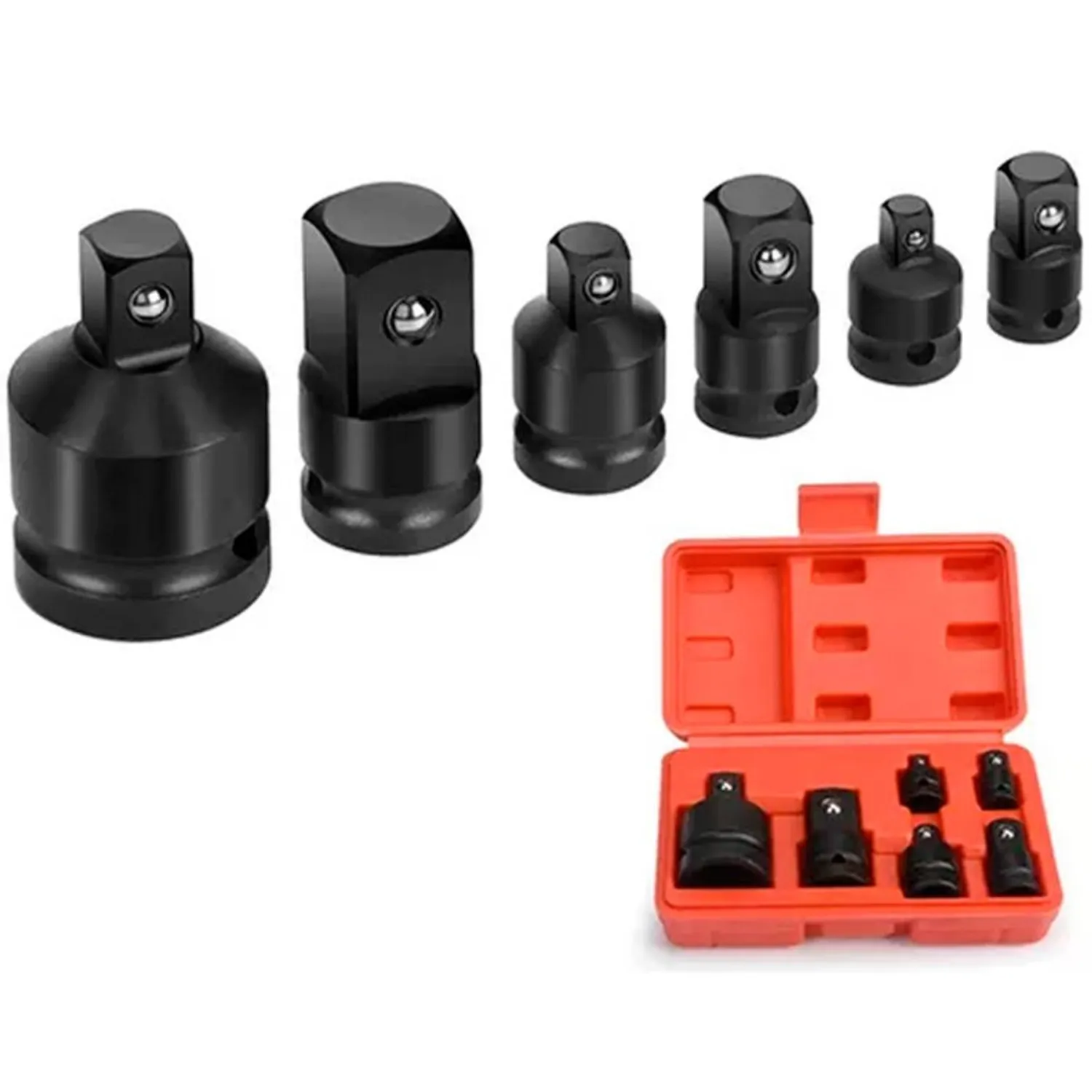 JUEGO DE DADOS ADAPTADOR Y REDUCTOR DE IMPACTO 6 PZAS - 1