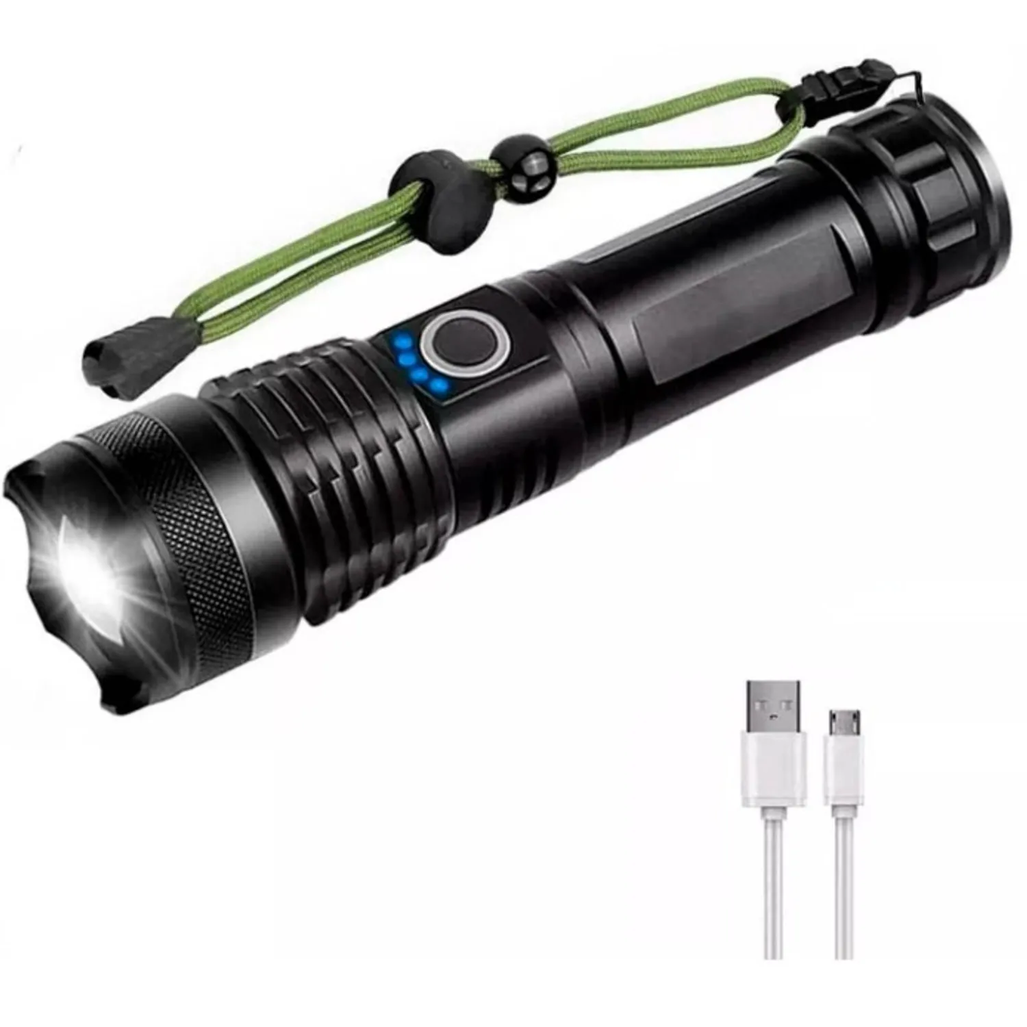 LINTERNA LED ALTA POTENCIA METALICA RECARGABLE 4000LM - 1