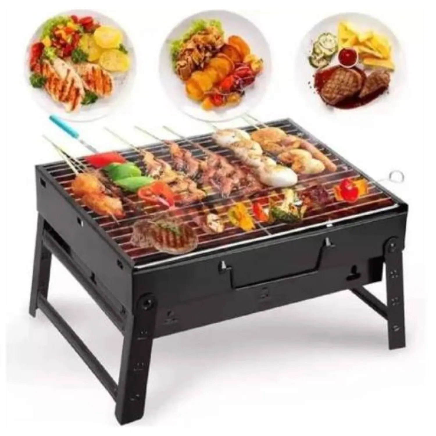 PARRILLA PORTATIL PLEGABLE PARA ASADOS BARBACOA - 1