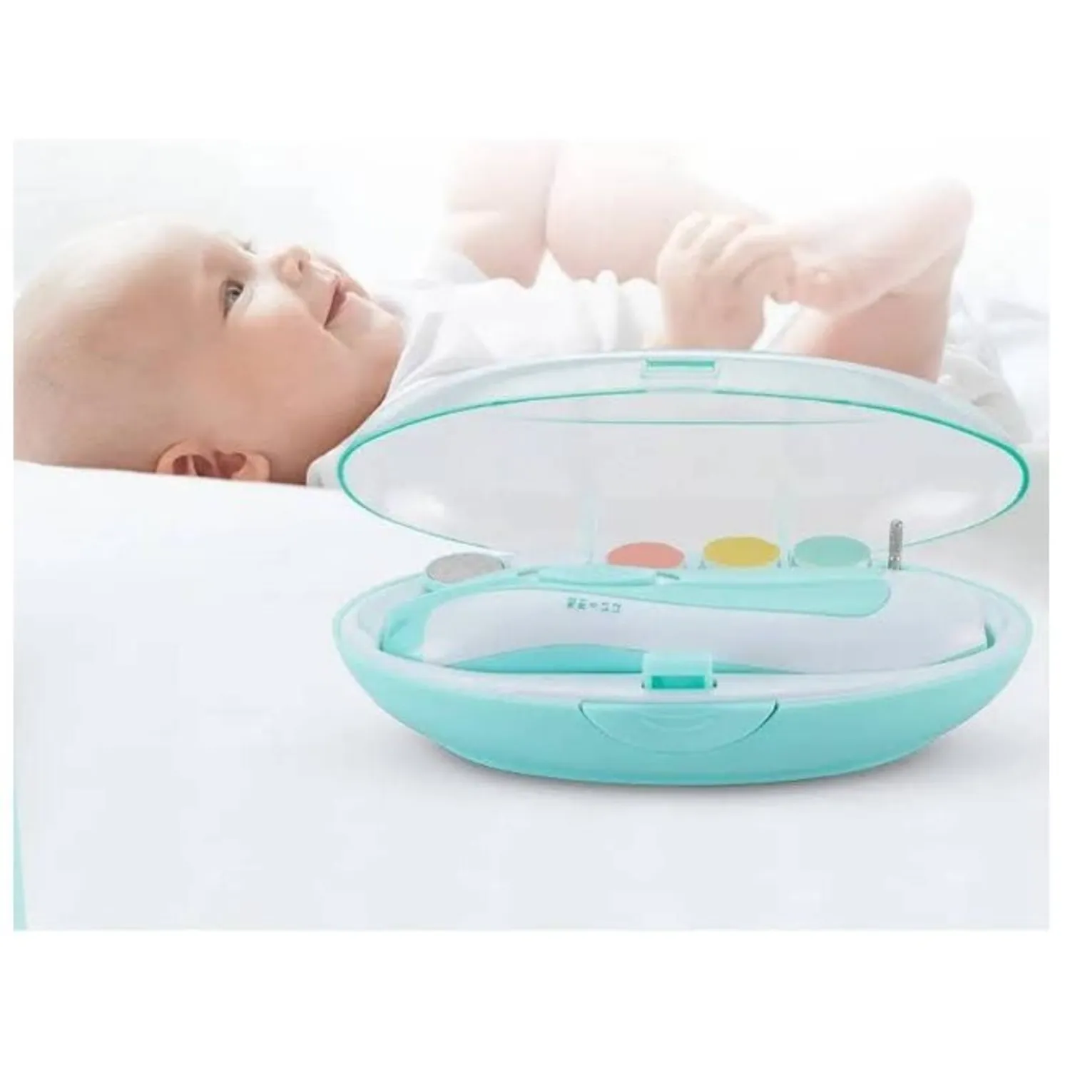 CORTA UÑAS BEBE LIMA ELECTRICA PARA BEBES A PILA - 1