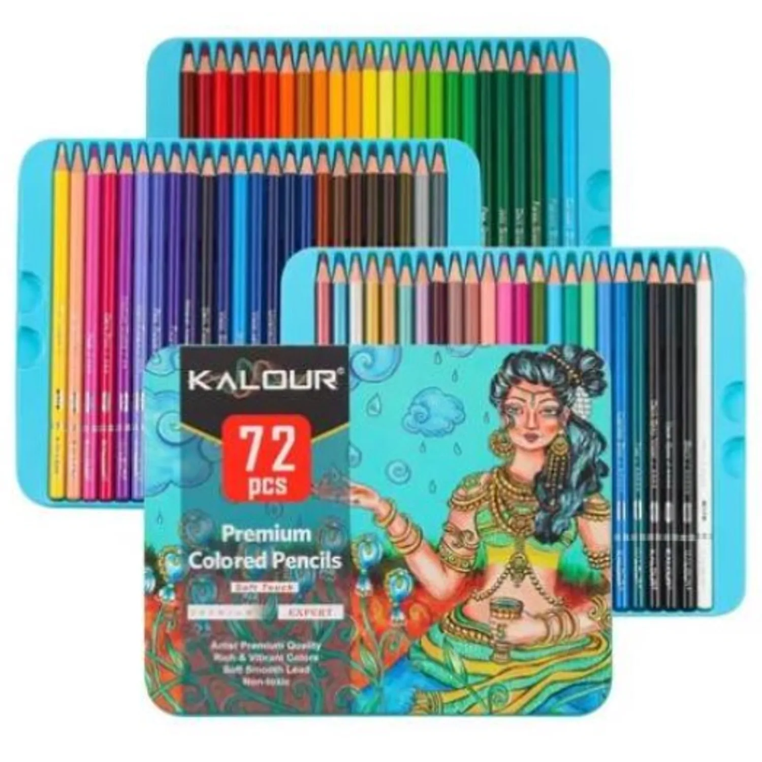 SET 72 LAPICES COLORES ARTE PROFESIONAL DIBUJO CAJA - 1