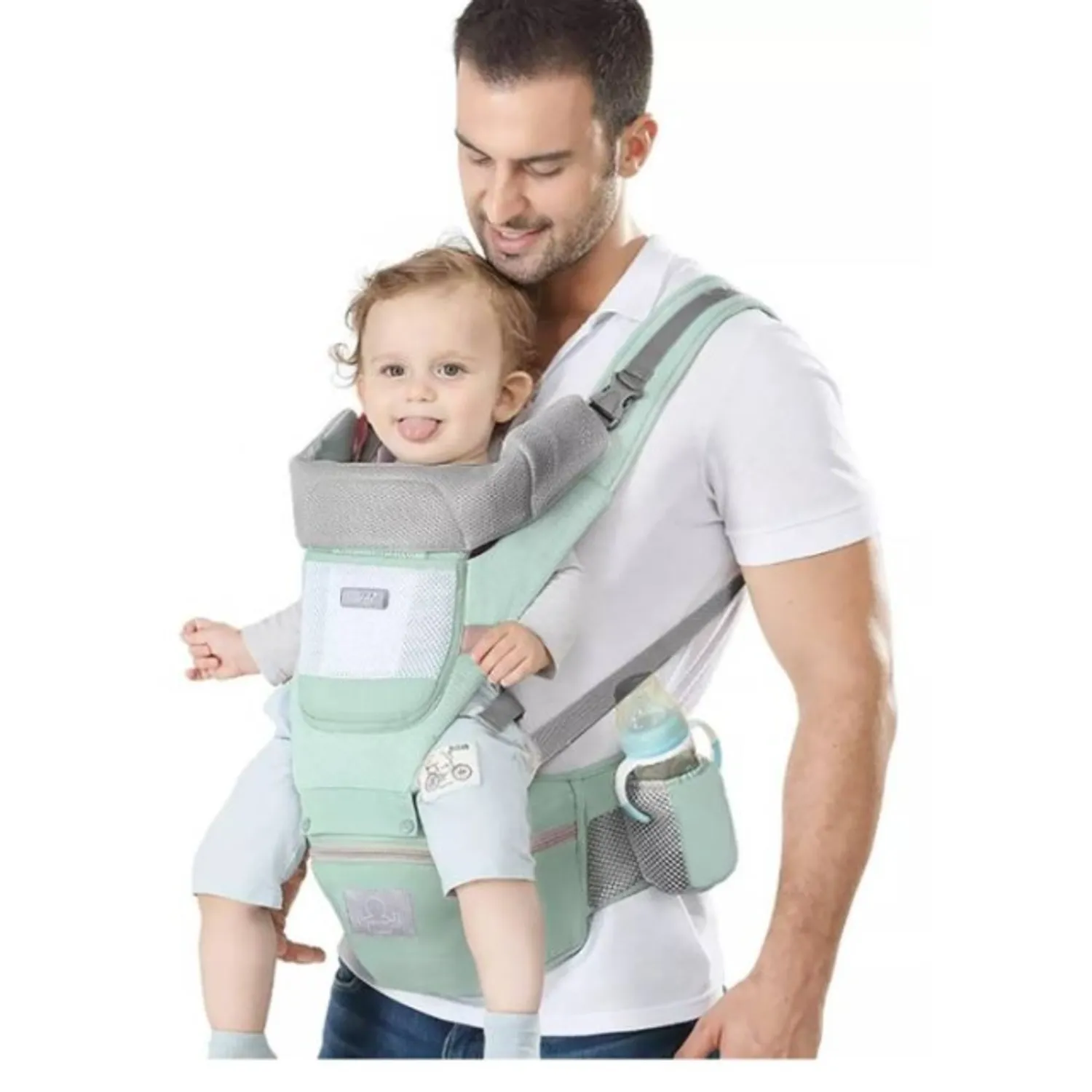 MOCHILA PORTA BEBES ERGONÓMICA ASIENTO MULTIFUNCIONAL 6 EN 1 - 1