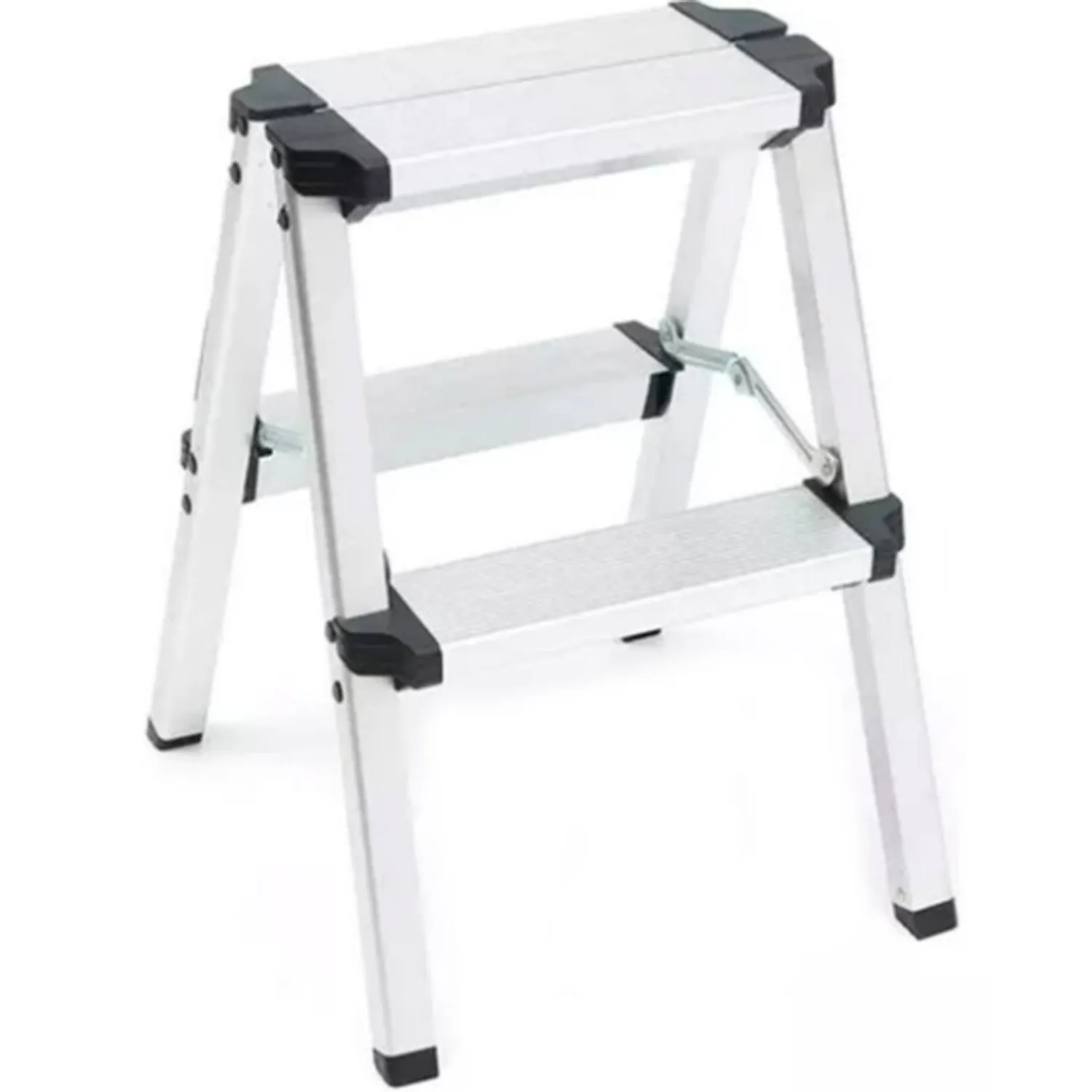 ESCALERA TABURETE PLEGABLE 2 PELDAÑOS ALUMINIO - 1