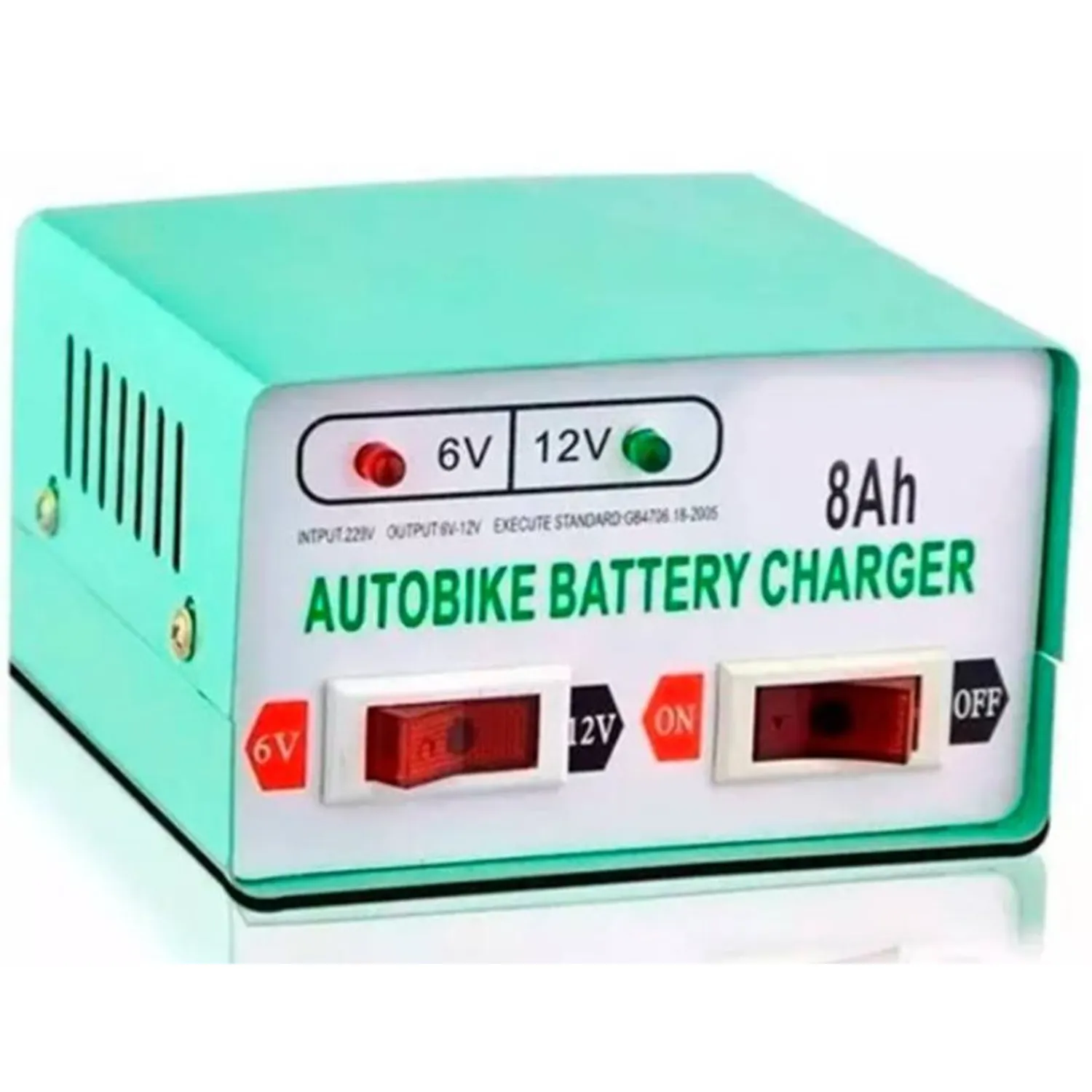 CARGADOR DE BATERIA PARA AUTOS Y MOTOS 12V 6V - 8AH - 1