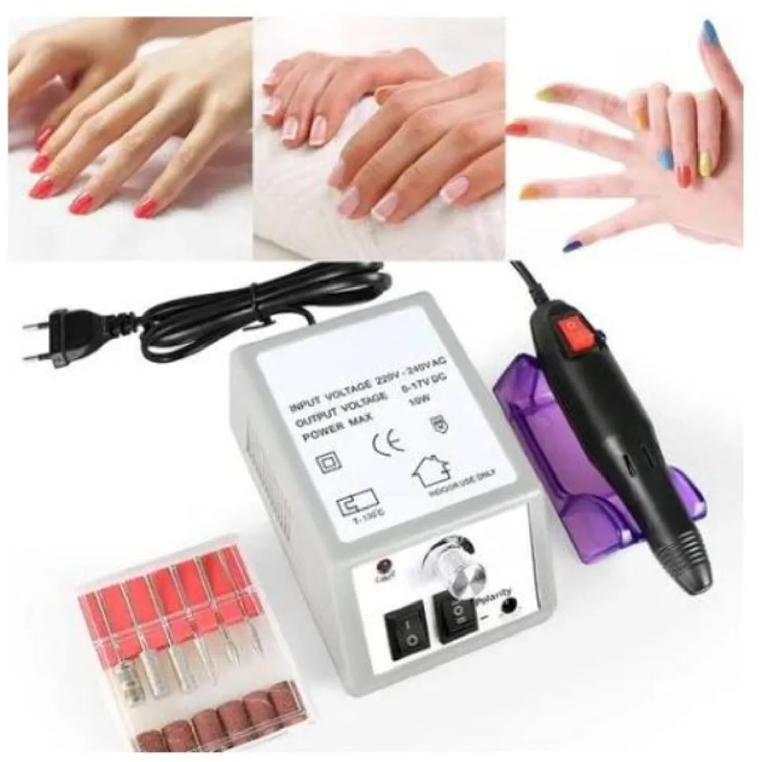 SET TORNO PROFESIONAL PARA UÑAS ACRÍLICAS MANICURE PEDICURE - 1