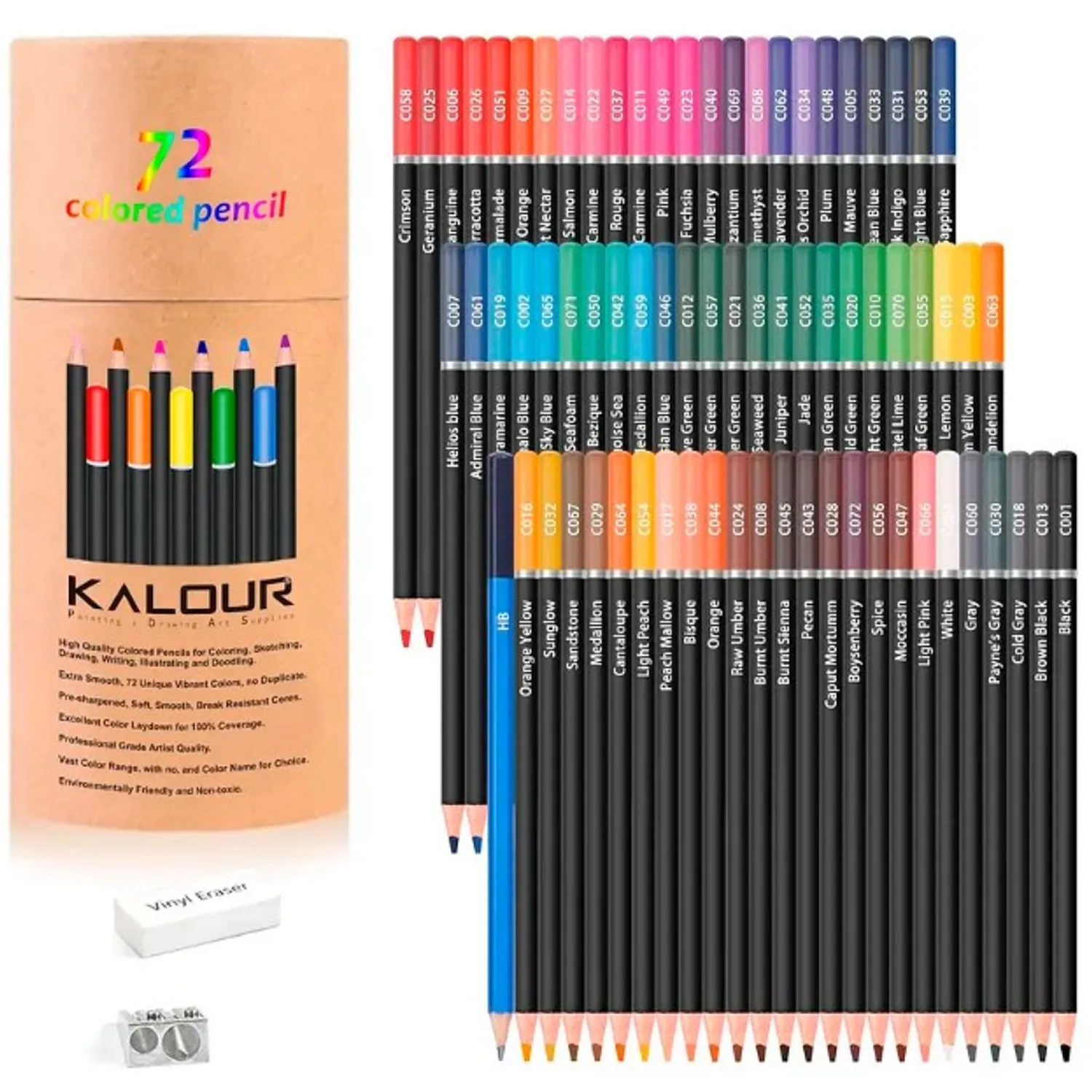 JUEGO DE LAPICES DE COLORES 72PZS ARTE DIBUJO PROFESIONAL - 1