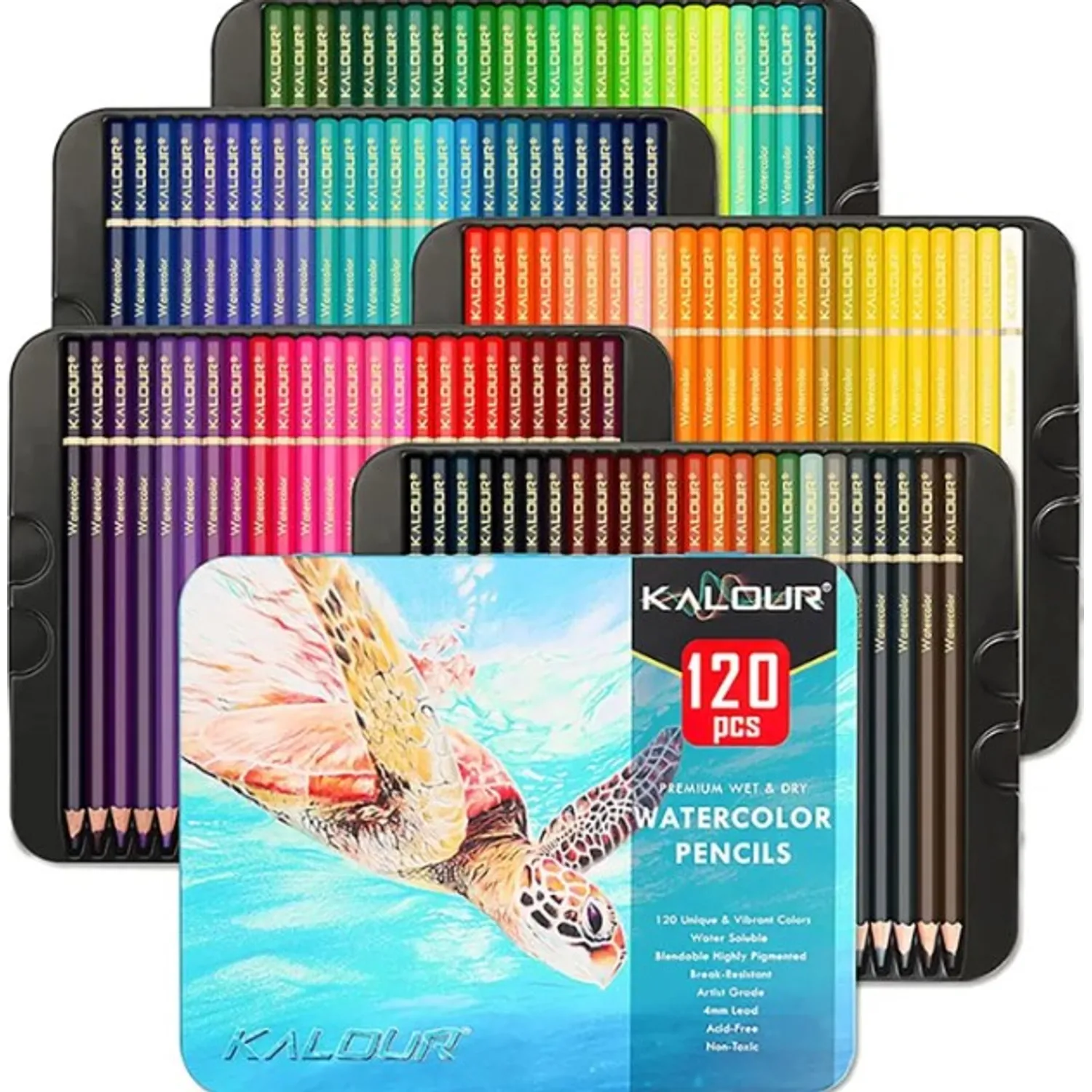 SET 120 LAPICES COLORE ARTE PROFESIONAL DIBUJO METÁLICA - 1
