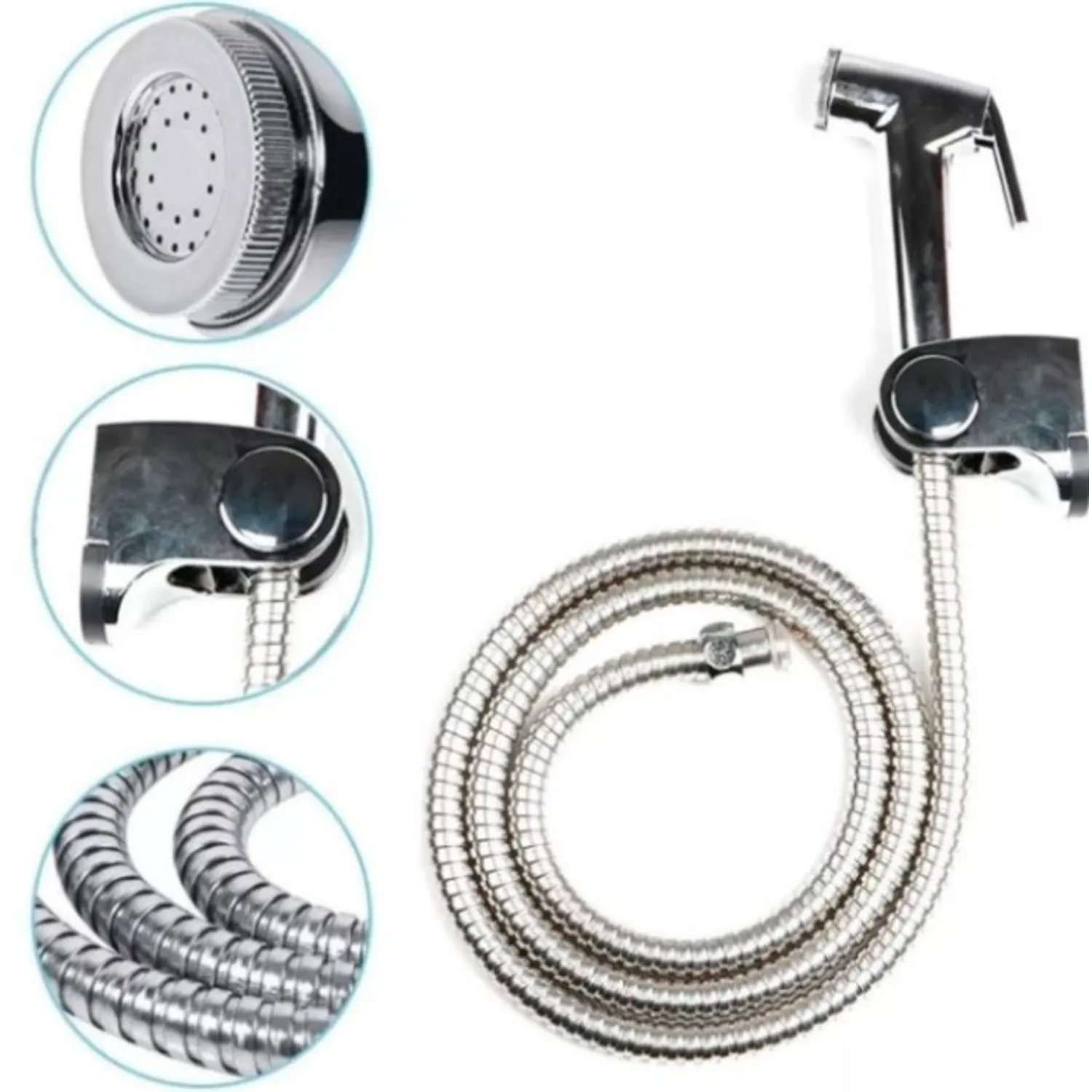 DUCHA BIDET ARABE SOPORTE MANGUERA FLEXIBLE WC BAÑO - 1