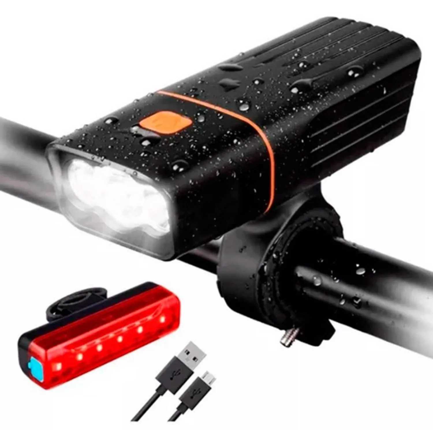 LINTERNA LED BICICLETA DELANTERA Y TRASERA USB RECARGABLE - 1