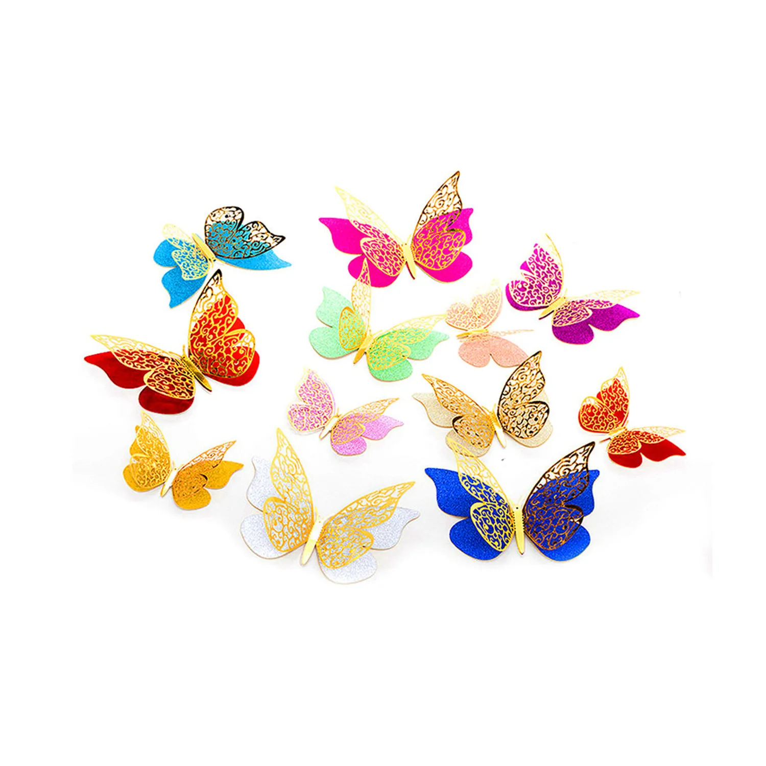 DECO MARIPOSAS MIX COLORES X12 UNI - 1