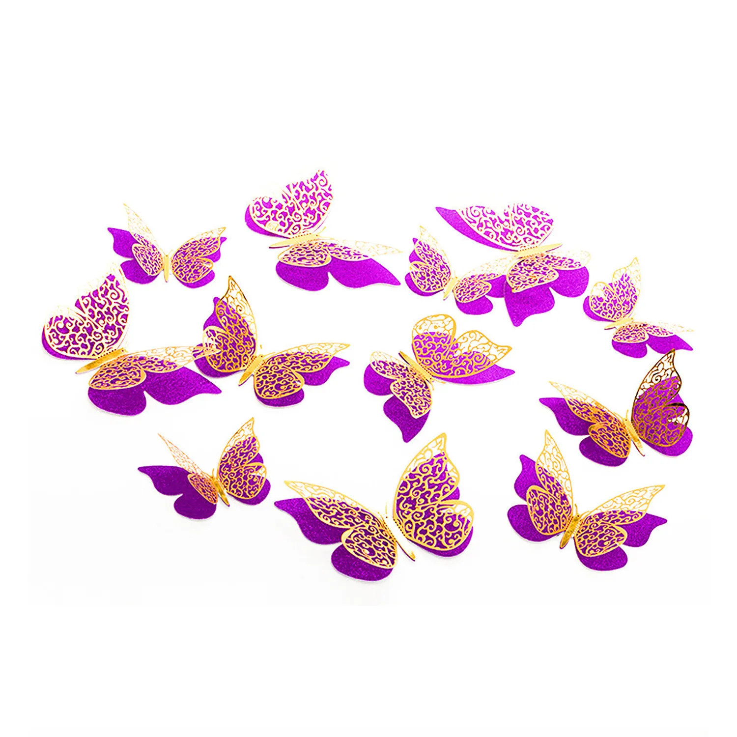 DECO MARIPOSAS MORADO X12 UNI - 1