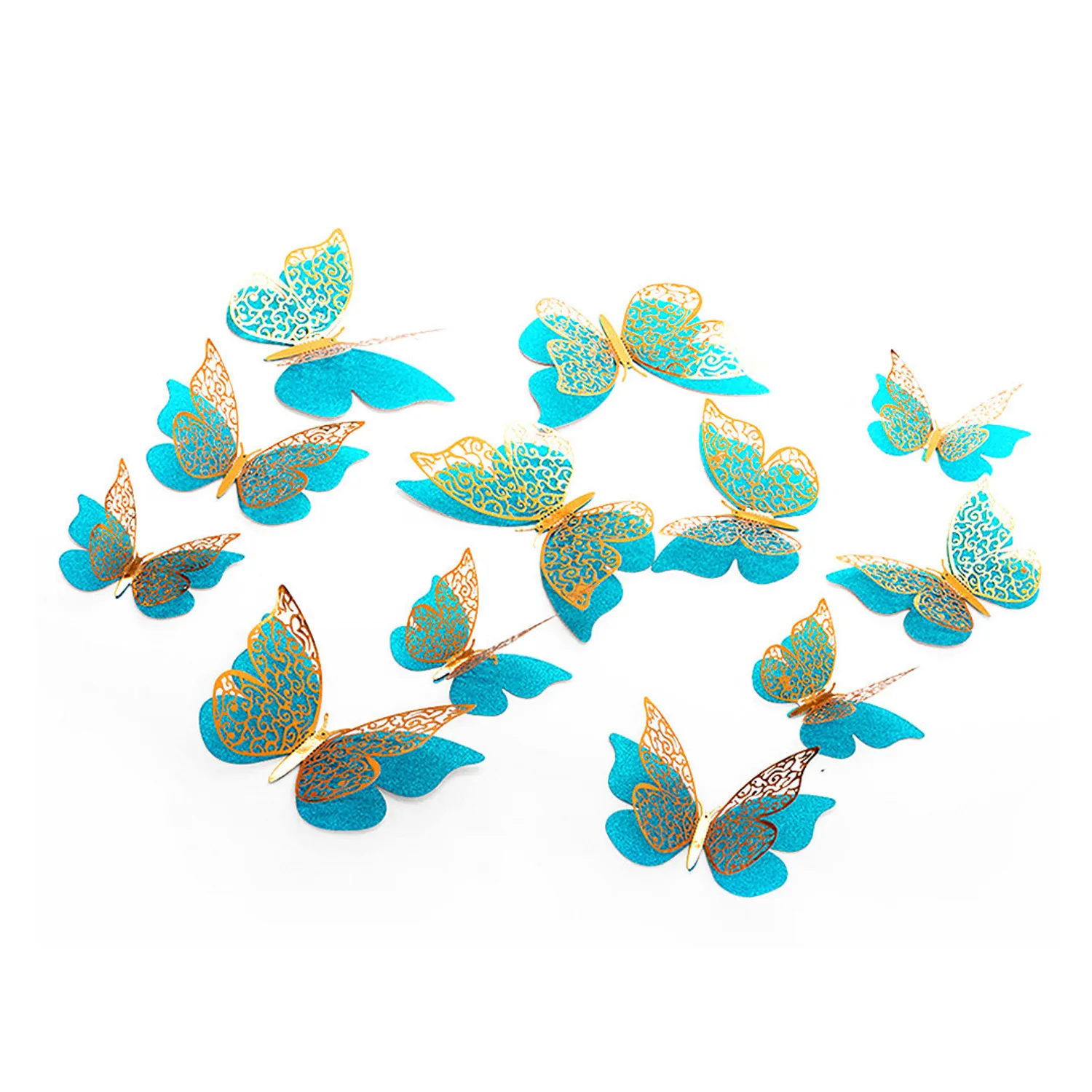 DECO MARIPOSAS TURQUESA X12 UNI - 1