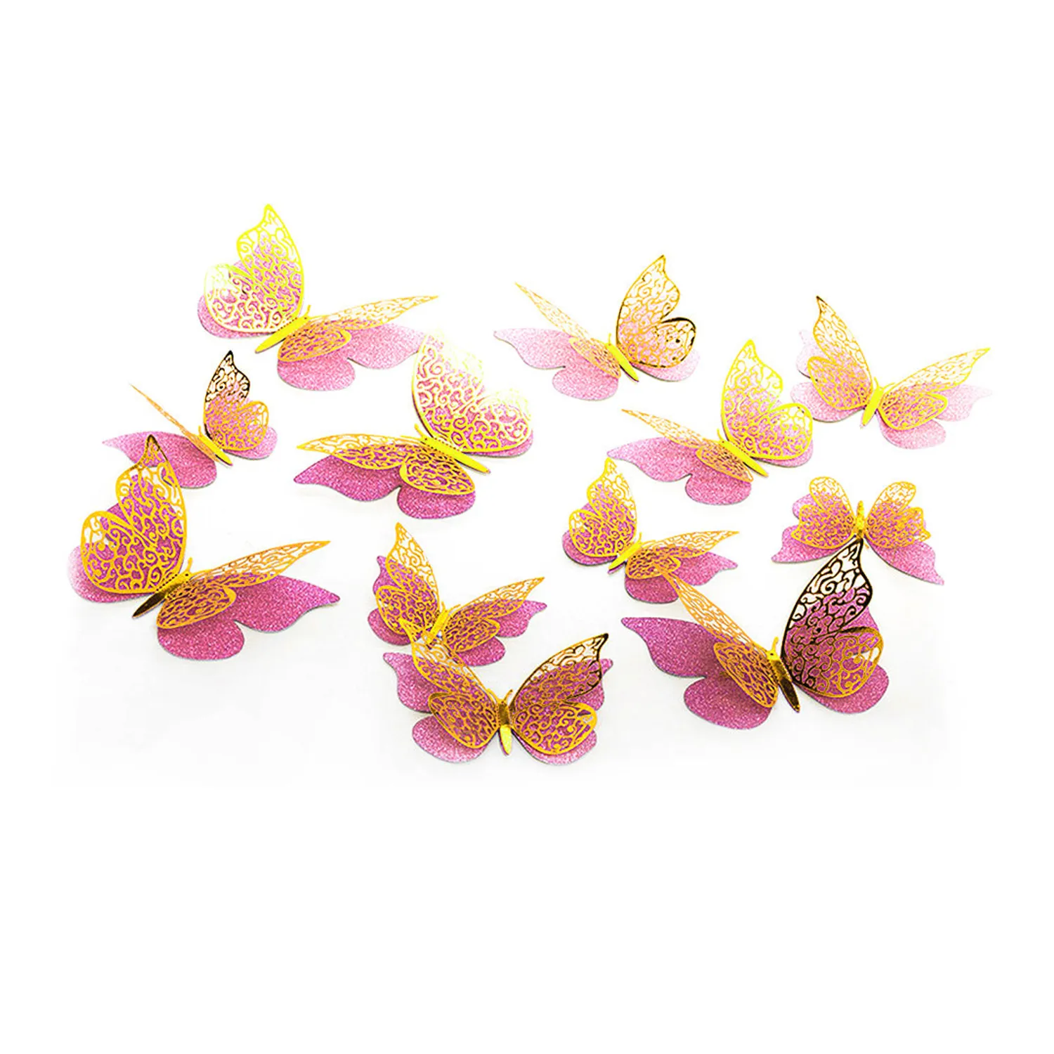 DECO MARIPOSAS ROSADO X12 UNI - 1