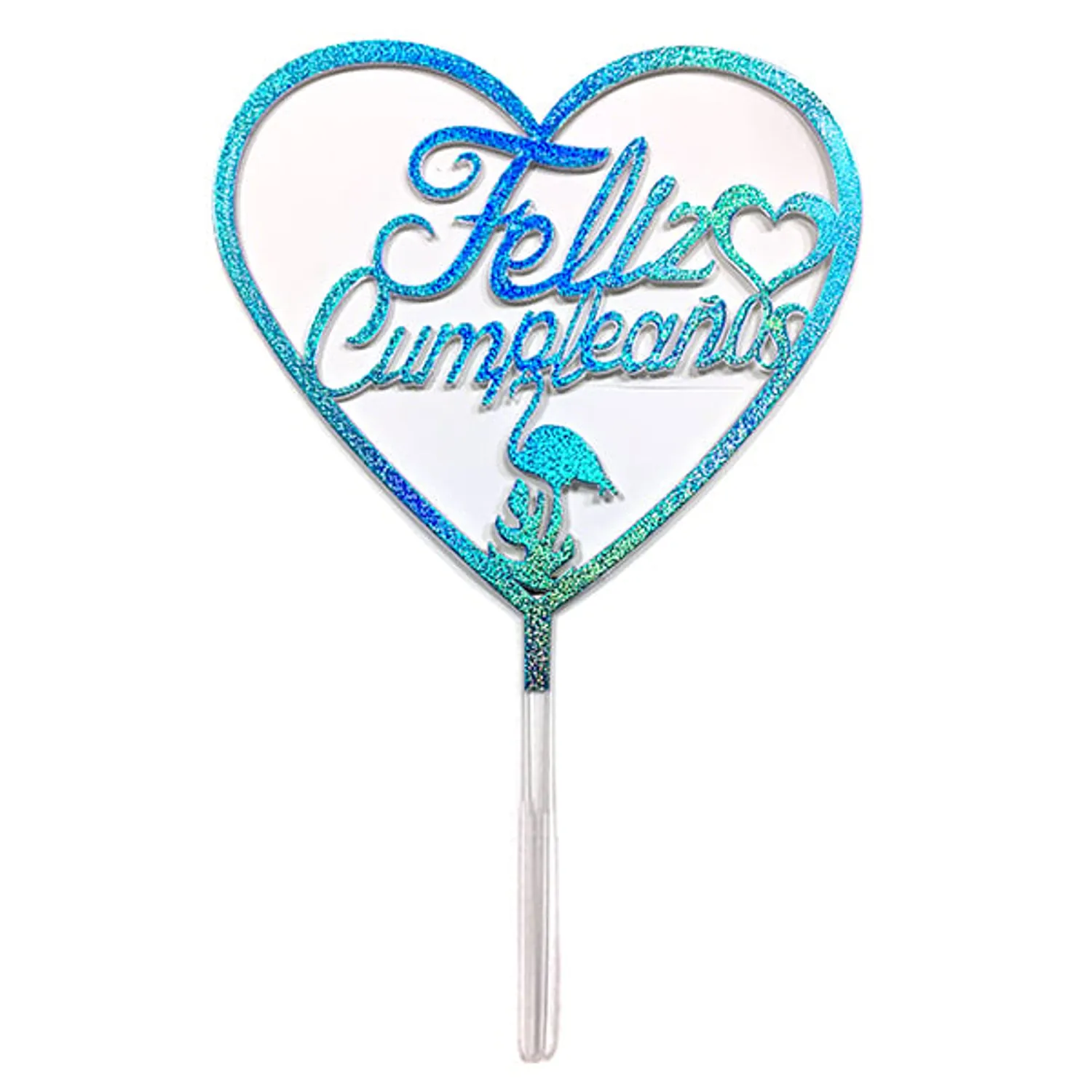 DECO TORTA ACRILICO F.C. CORAZON CELESTE X1 UNI - 1