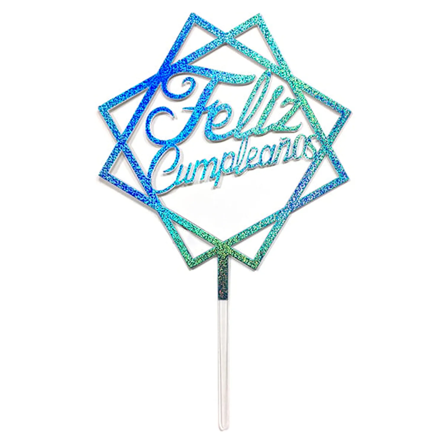 DECO TORTA ACRILICO FC CUADRADO CELESTE X1 UNI - 1