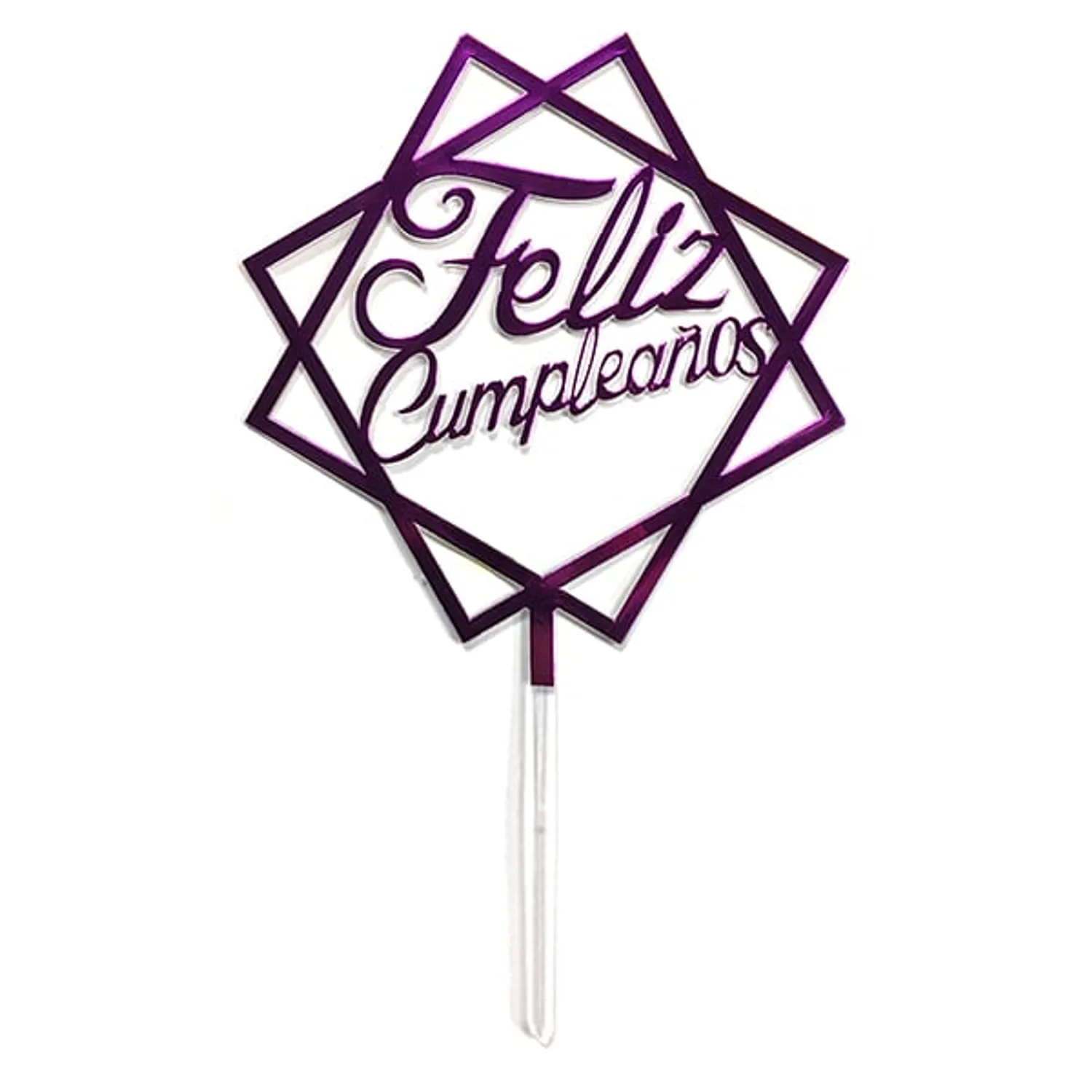 DECO TORTA ACRILICO F.C. CUADRADO FUCSIA X1 UNI - 1