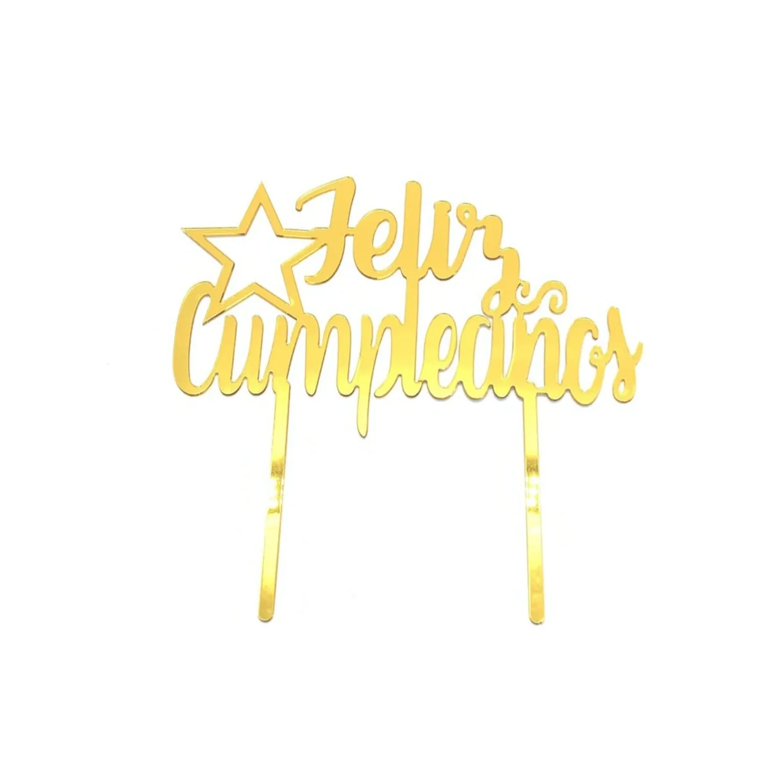 DECO TORTA ACRILICO FC ESTRELLA DORADO X1 UNI - 1
