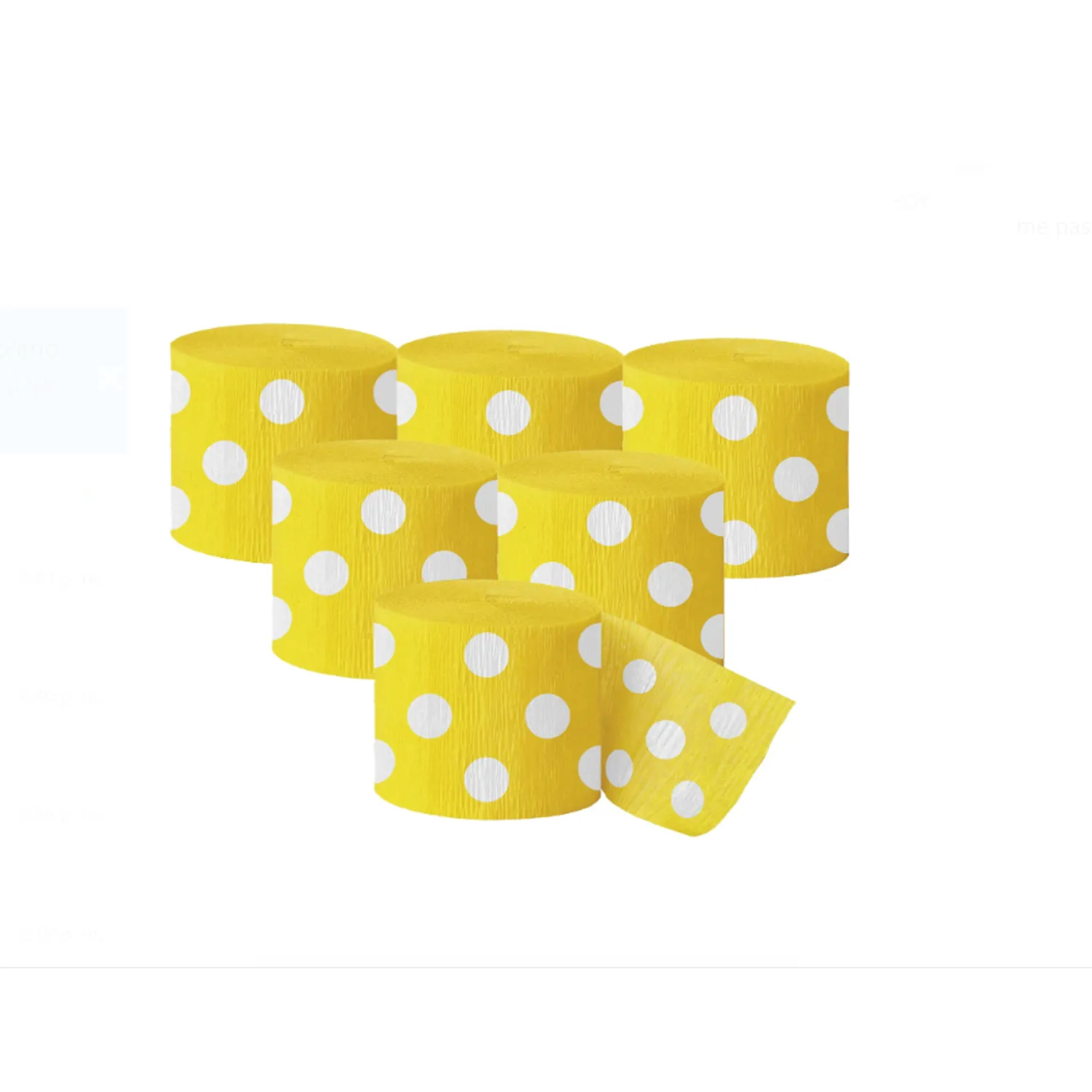 FESTON X 6 POLKA EN COLOR AMARILLO 5CCM X 10MT X1 UNI - 1