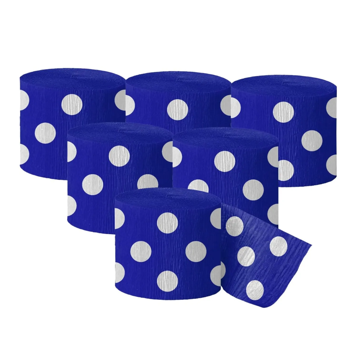 FESTON X 6 POLKA AZUL REY 5CM X 10MT X1 UNI - 1