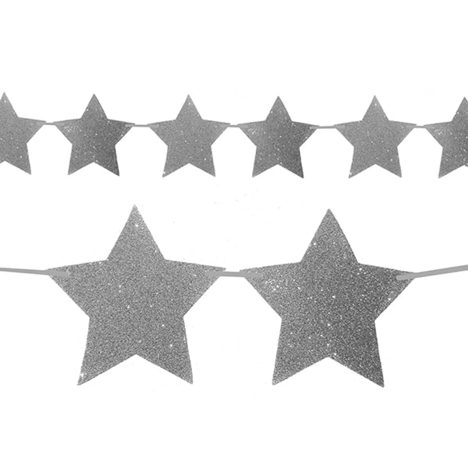 GUIRNALDA ESTRELLA PLATA 15 PCS X1 UNI - 1