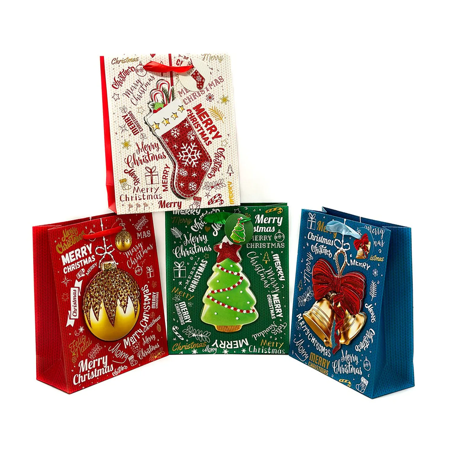 BOLSA DE REGALO MERRY CHRISTMAS 26X32 X12 UNI - 1