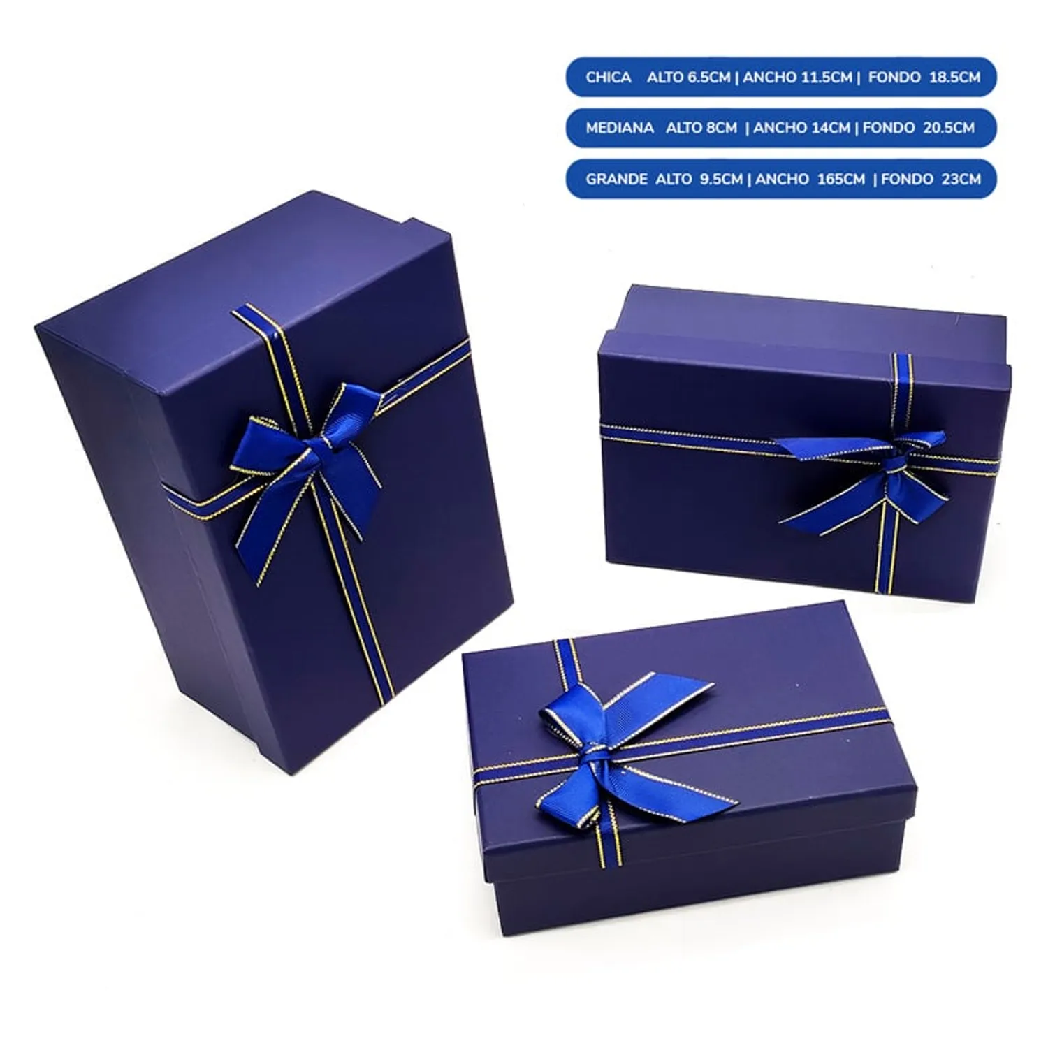 CAJA RECTANGULAR TRIPLE AZUL X1 UNI - 1